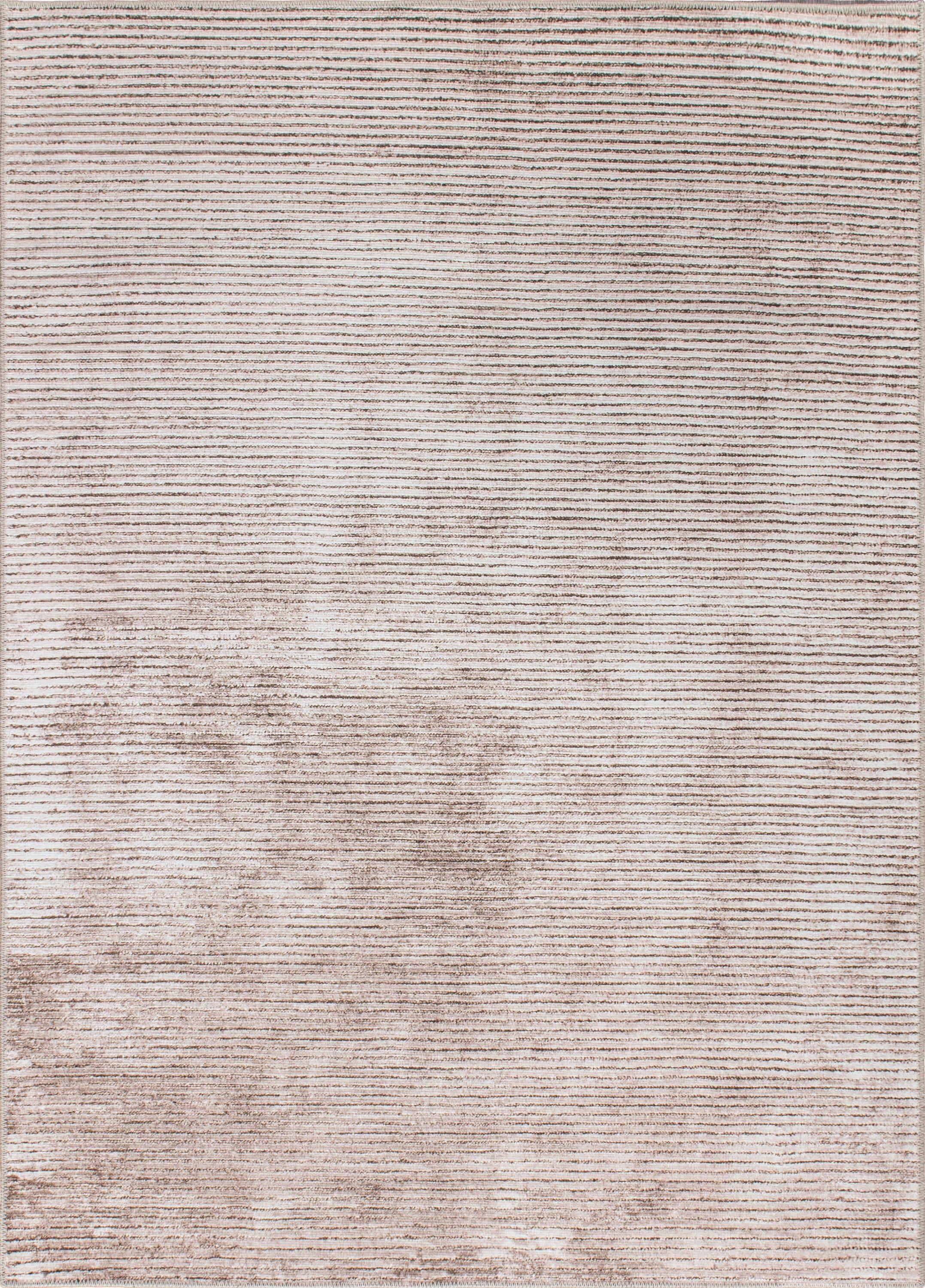 World Rug Gallery Contemporary Distressed Stripe Machine Washable 10'x14' Beige Area Rug