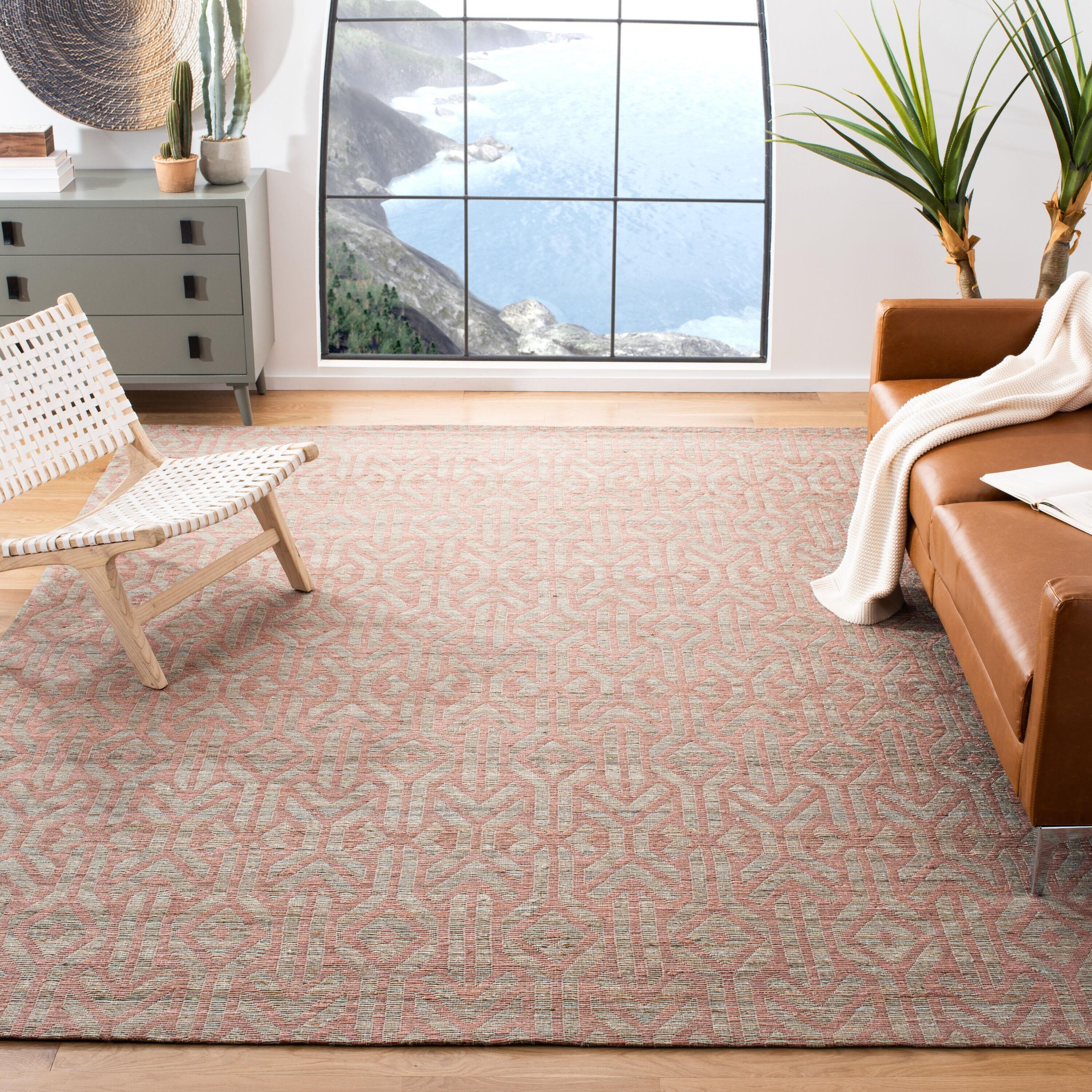 Cape Cod CAP414 Hand Woven Area Rug - Blue/Rust - 6'x6' - Safavieh.