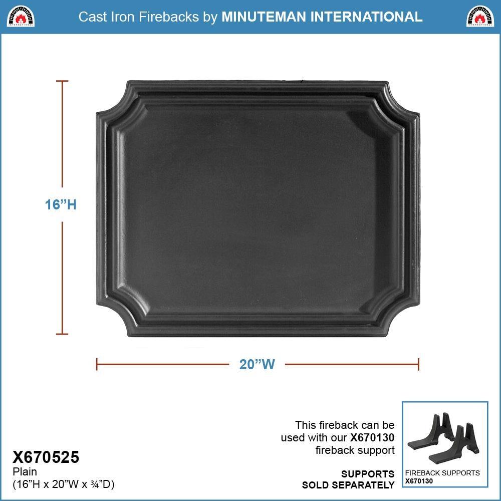 Black Cast Iron Plain Fireplace Fireback