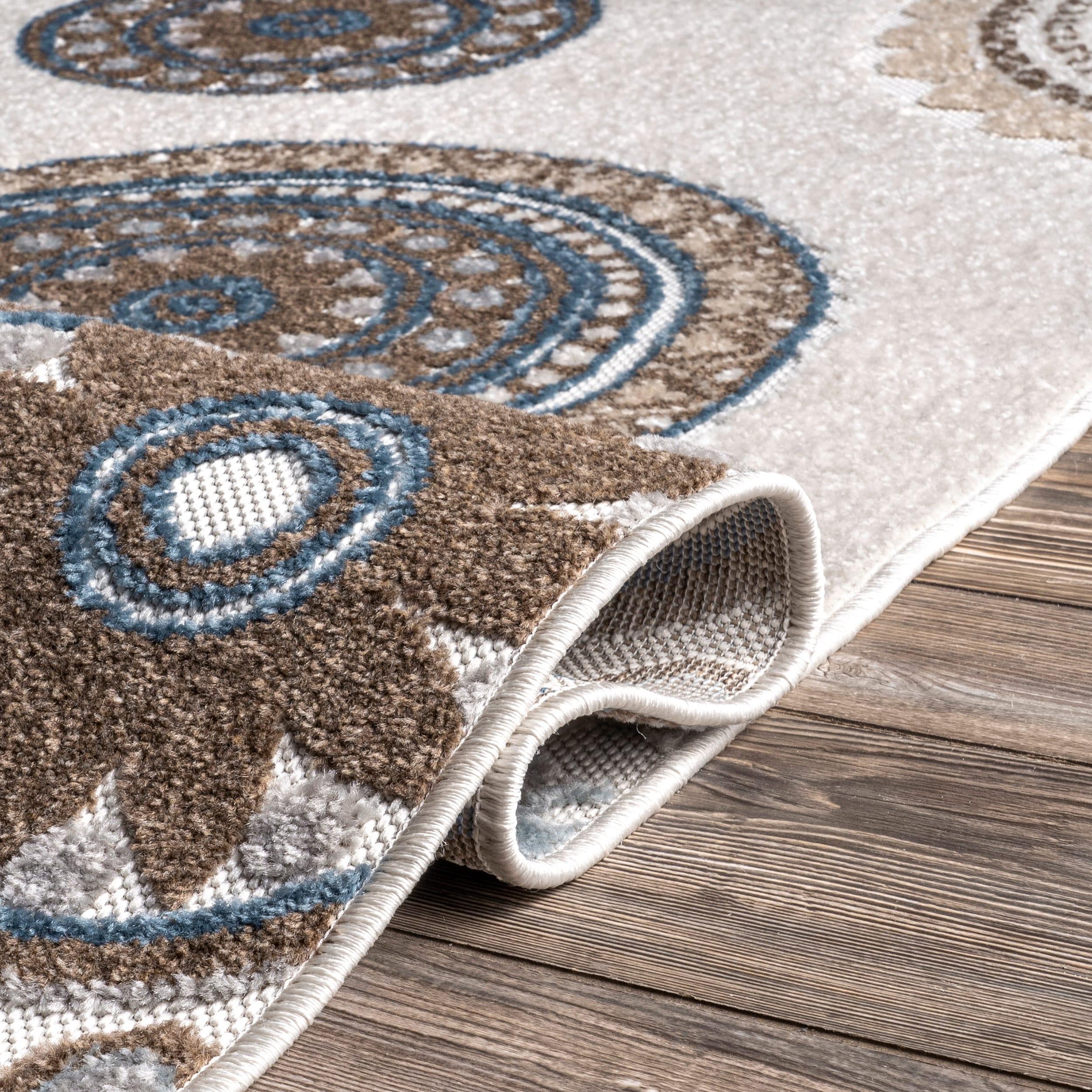 Nuloom Andi Geometric 7x9 Indoor/Outdoor Area Rug for Living Room Patio Deck Front Porch Kitchen, Beige/Brown