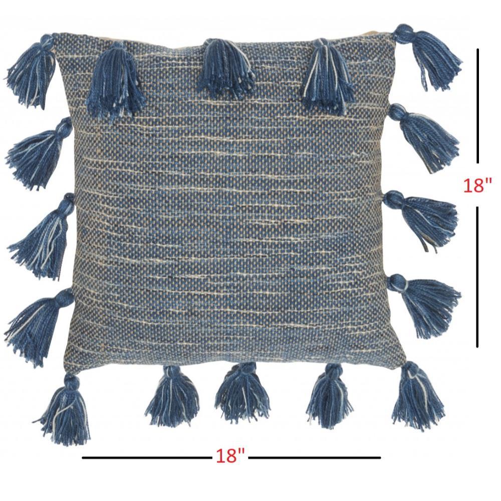 Mina Victory 18" Polyester Blend Throw Pillow With Tassels