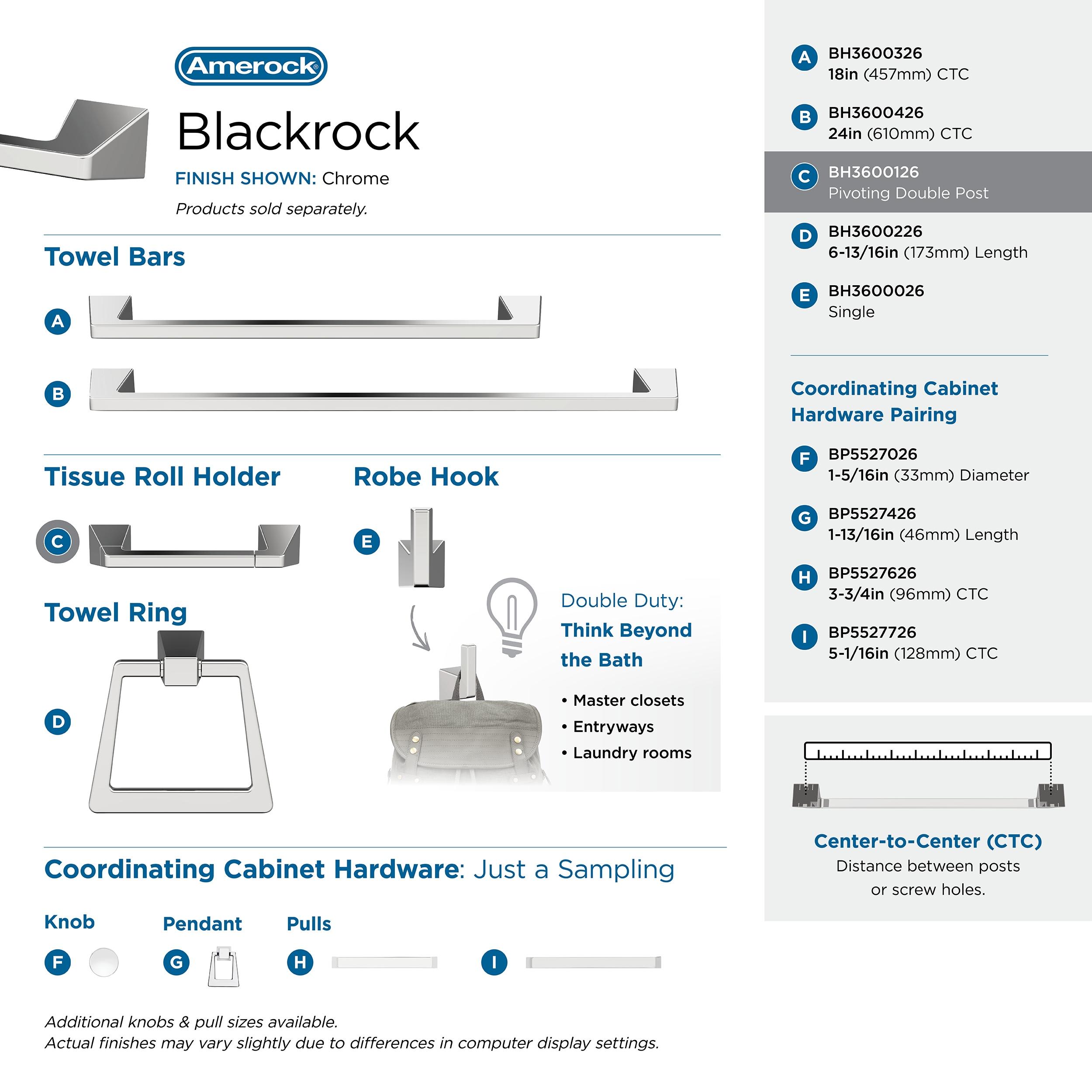 Amerock Blackrock Wall Mounted Pivoting Toilet Paper Holder