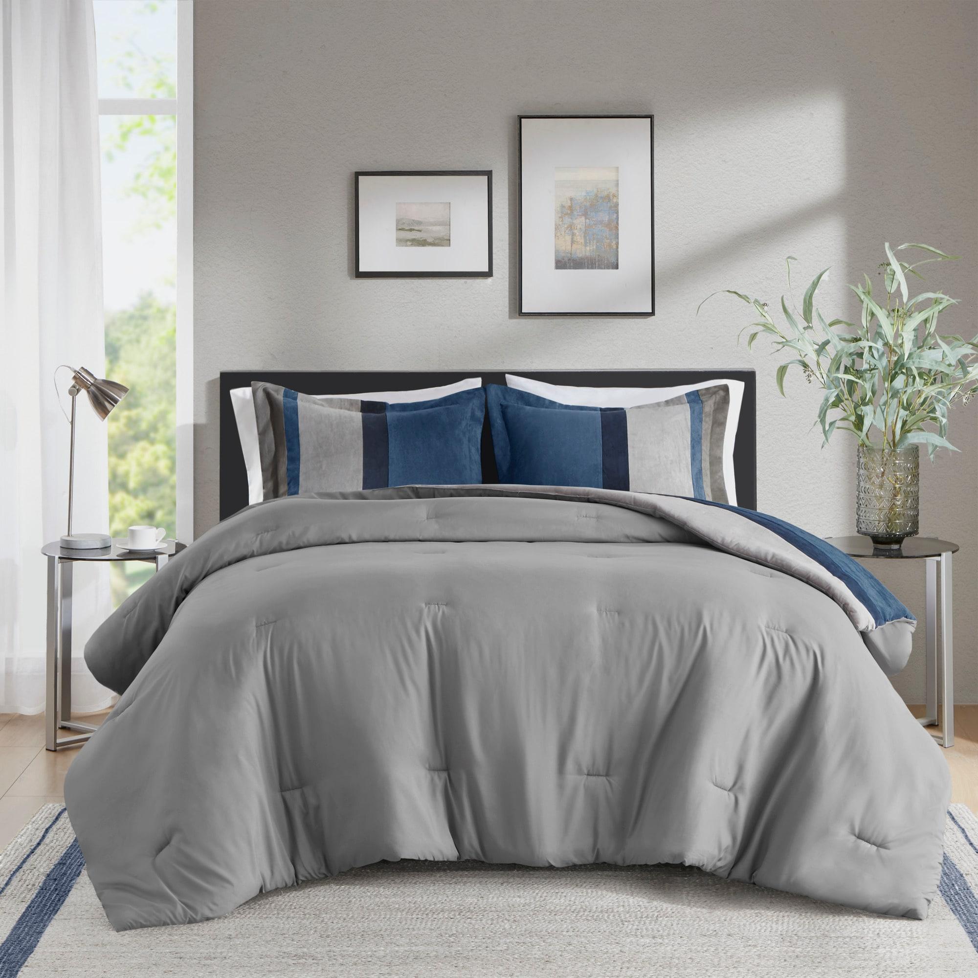 Luxe Quilted Comforter Set Modern Transitional Design, All Season Down Alternative Warm Bedding Matching Shams, Bedskirt, Decorative Pillow,Cal King
