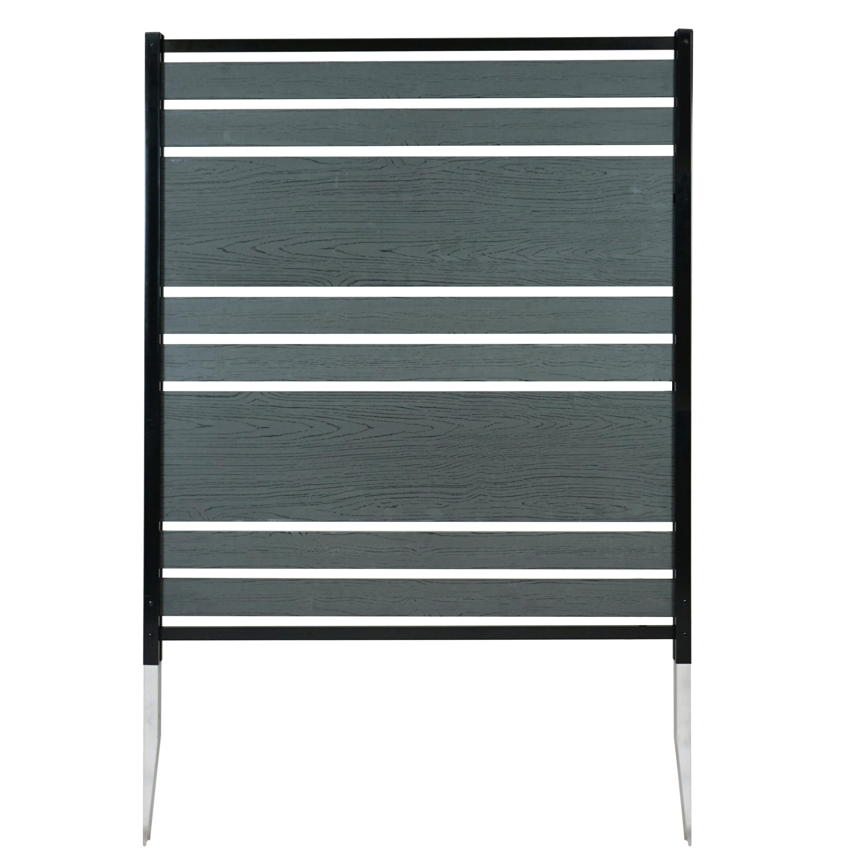 Enclo 48in H x 40in W (2 Panels) No Dig Enclo Vienna Charcoal Color Woodtek Privacy Screen, Outdoor Vinyl Privacy Fence Panel, Privacy Wall for Trash Cans & Air Conditioner Fence, Patio Privacy Screen, EC18018