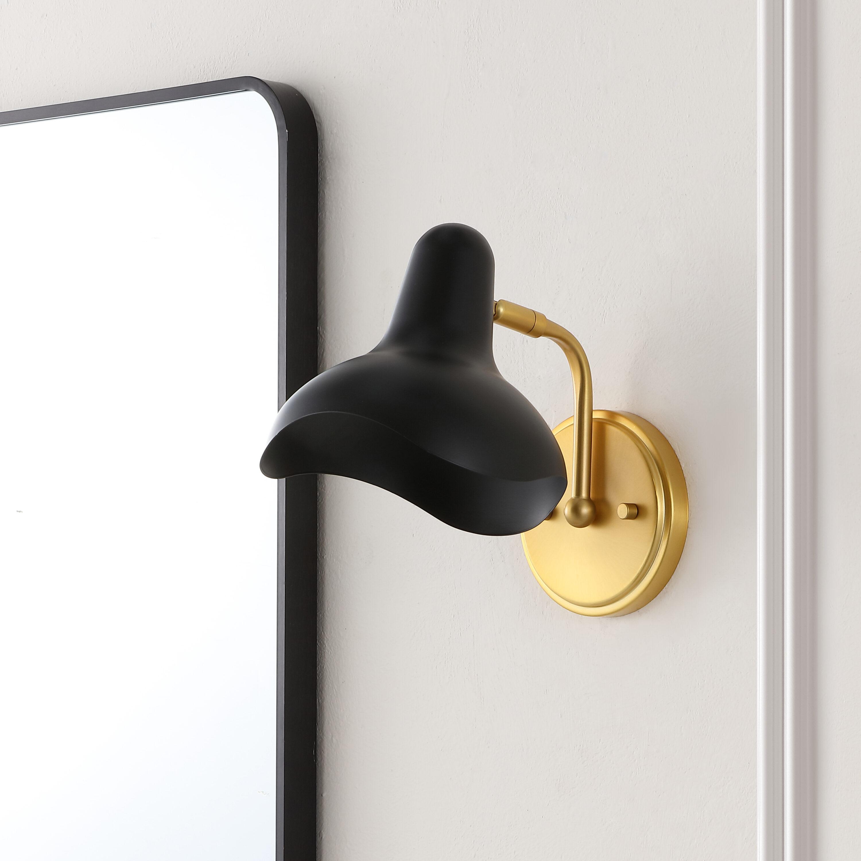 Norrix 10" Wall Sconce (Set of 2) - SCN4107 - Black/Brass - Safavieh