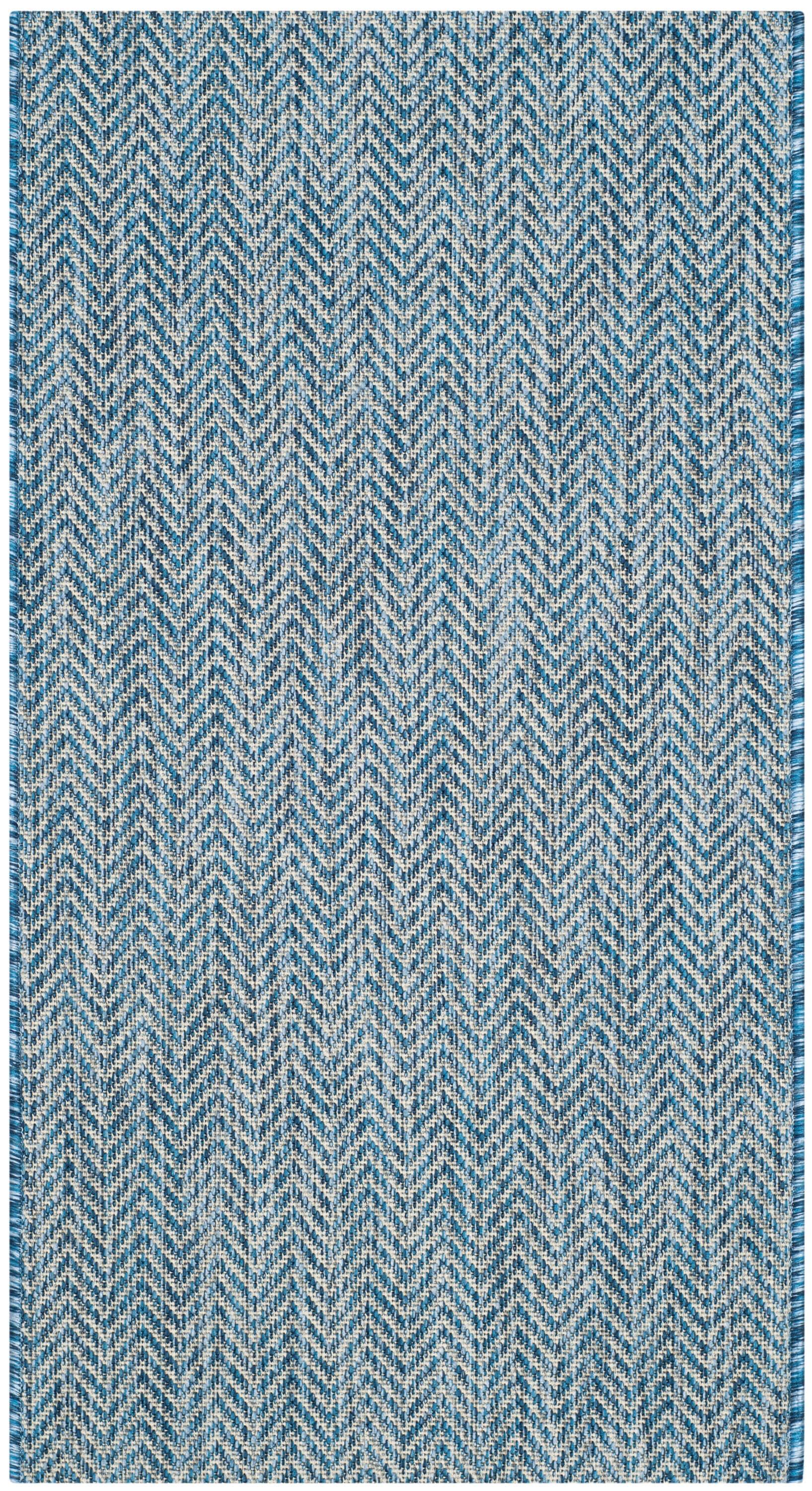 Courtyard CY8022 Power Loomed Indoor and Outdoor Accent Rug - Navy/Grey - 2'x3'7" - Safavieh