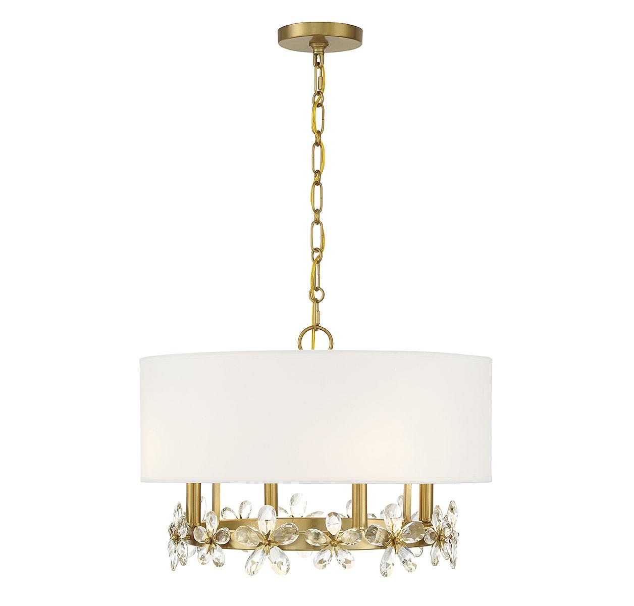 Savoy House Dahlia 4 - Light Pendant in  Warm Brass