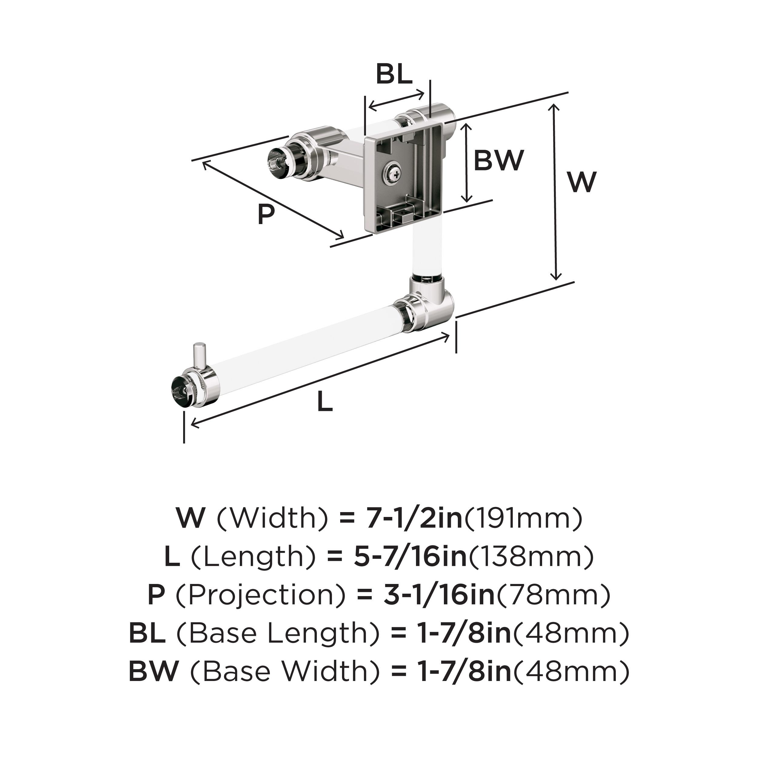 Glacio Clear/Polished Nickel Open Towel Ring