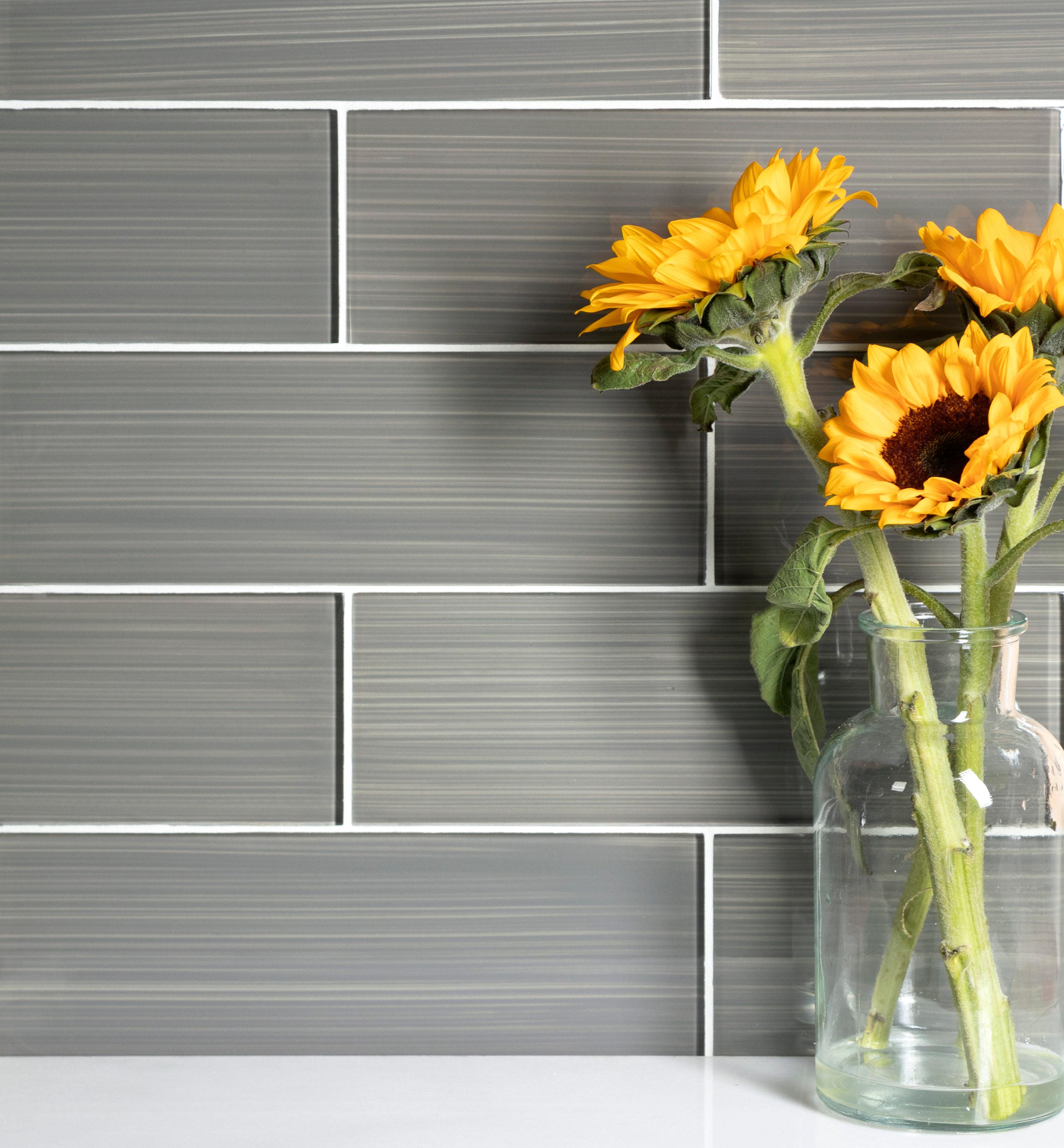 Premium Hand Painted 4" x 12" Straight Edge Glass Subway Tile