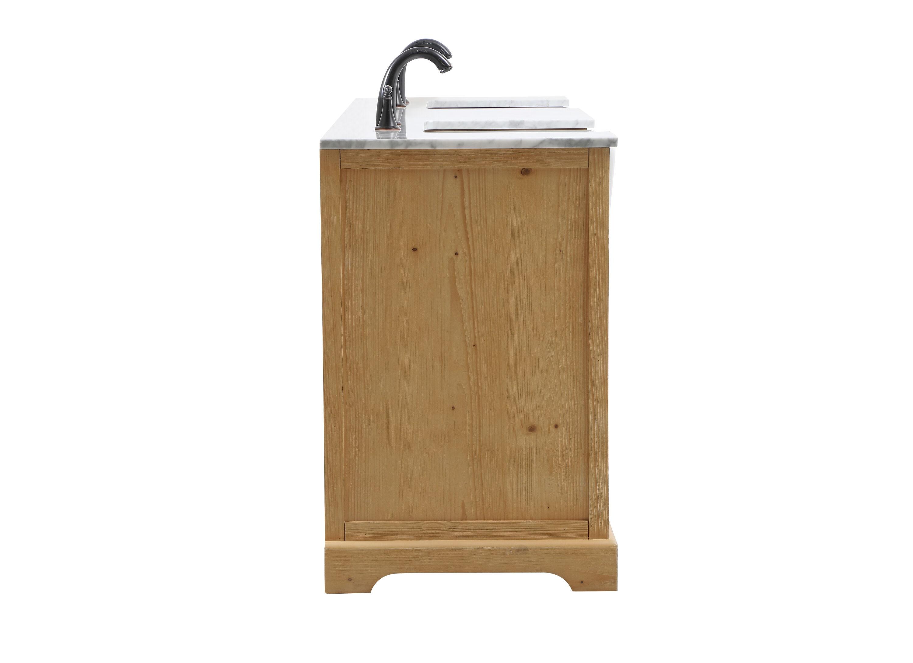 Pardue 72'' Double Bathroom Vanity with Marble Top