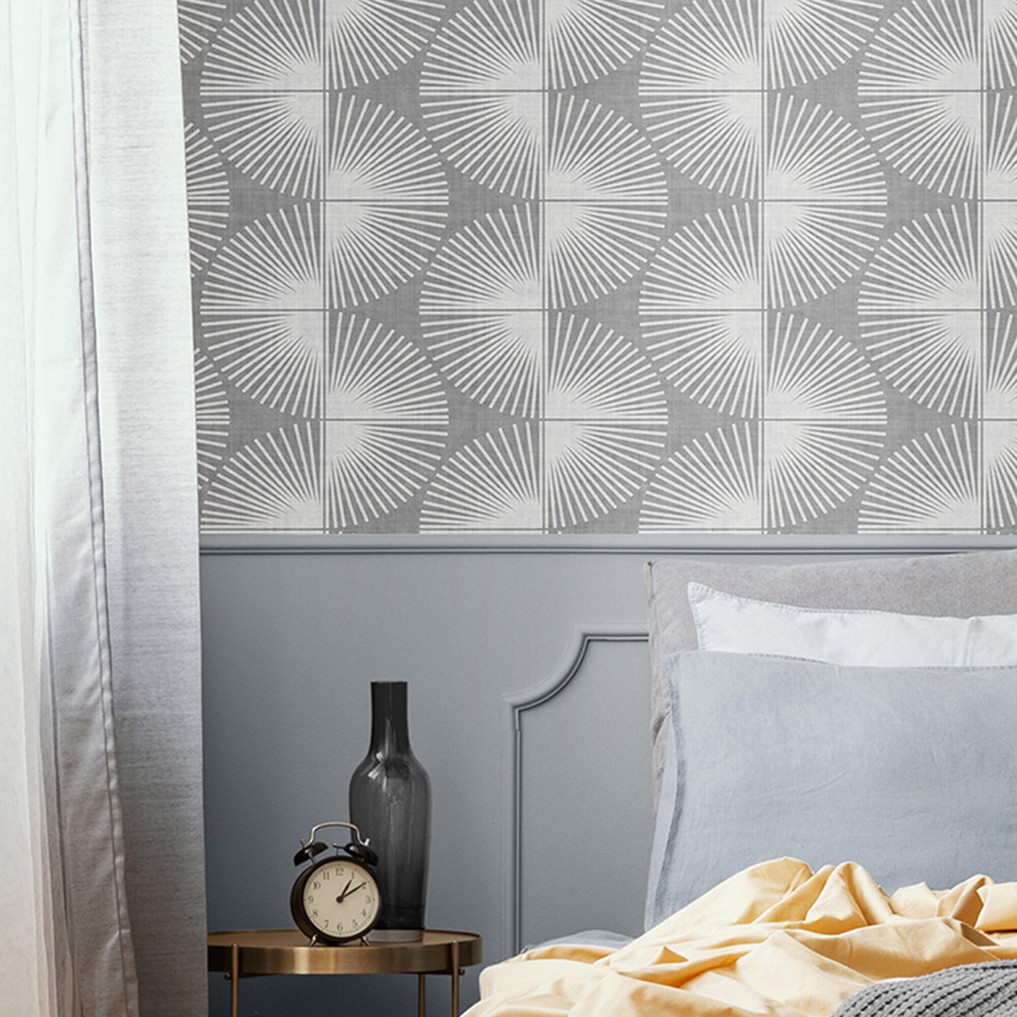 Nicole Miller Fluted Geo Smoke Peel & Stick Wallpaper