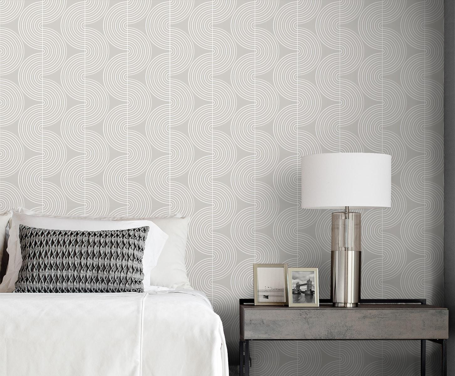 NextWall Alloy Grey Zen Geo Peel and Stick Wallpaper