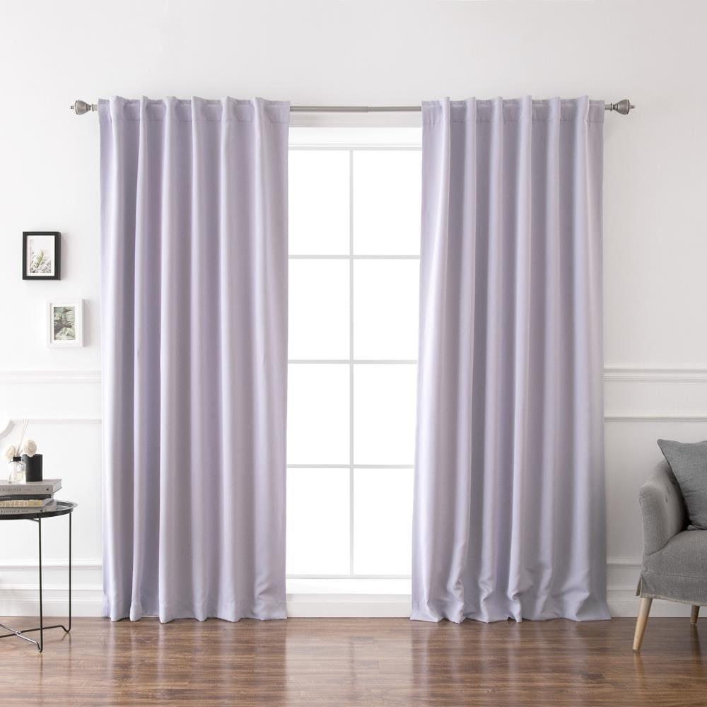 Best Home Fashion 84-Inches Lilac Blackout Back tab Curtain panel pair