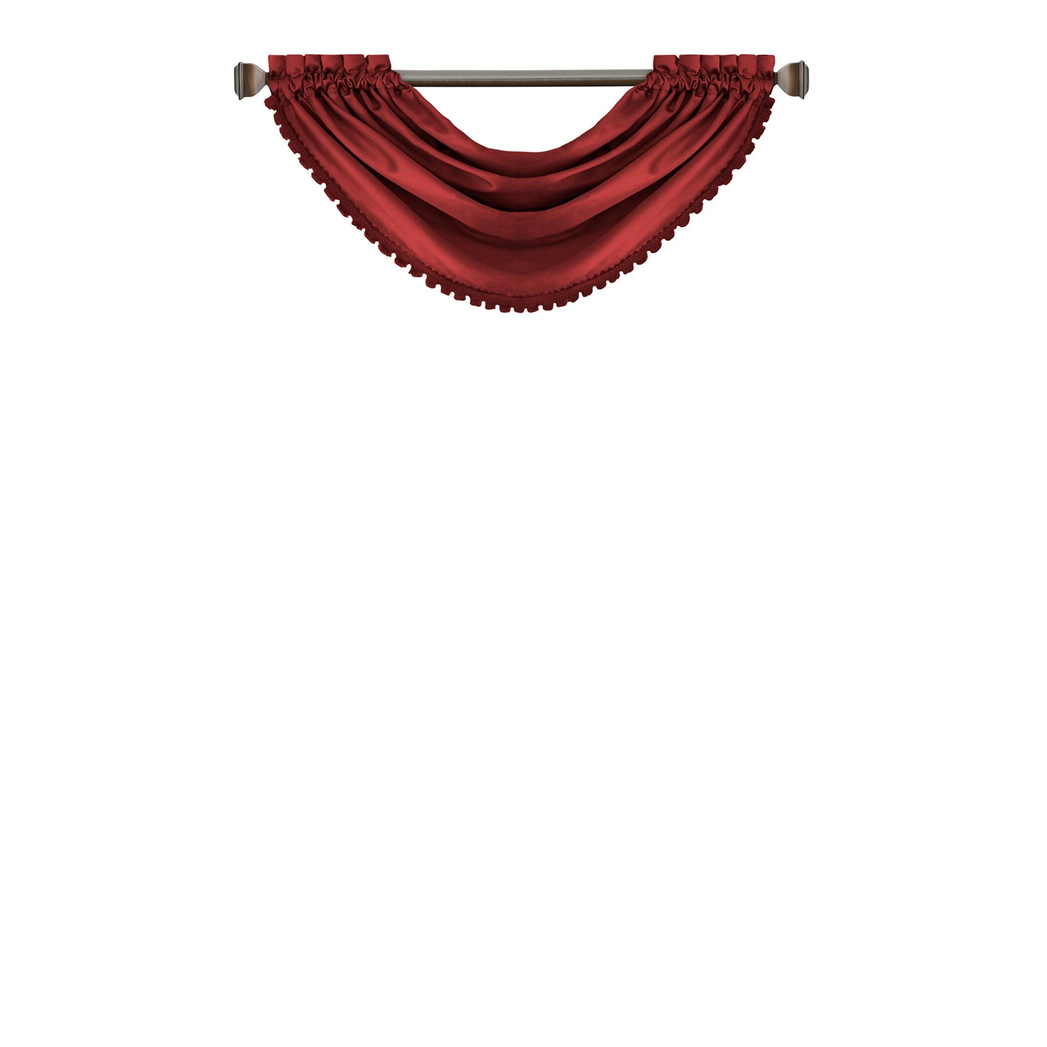 All Seasons Single Waterfall Window Valance - 52" x 36" - Rouge Red - Elrene Home Fashions