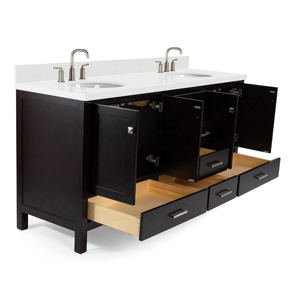 Ariel A073dwqovo Cambridge 73" Free Standing Double Basin Vanity Set - Brown