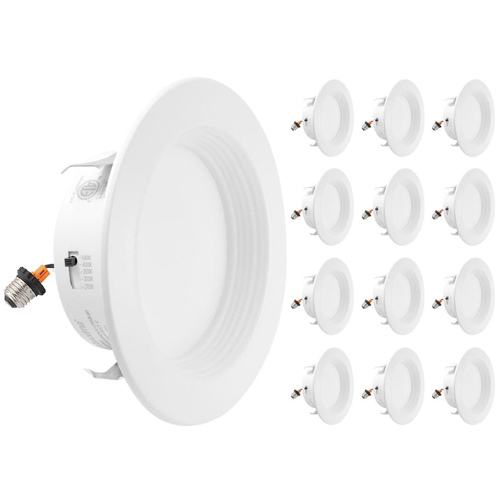 Maxxima 4" 5 CCT Retrofit Recessed LED Downlight - E-26 Quick Connect, Color Selectable 2700K-5000K (2700K/3000K/3500K/4000K/5000K), Dimmable Retrofit, 750 Lumens, Damp Rated for Kitchens - 12 Pack