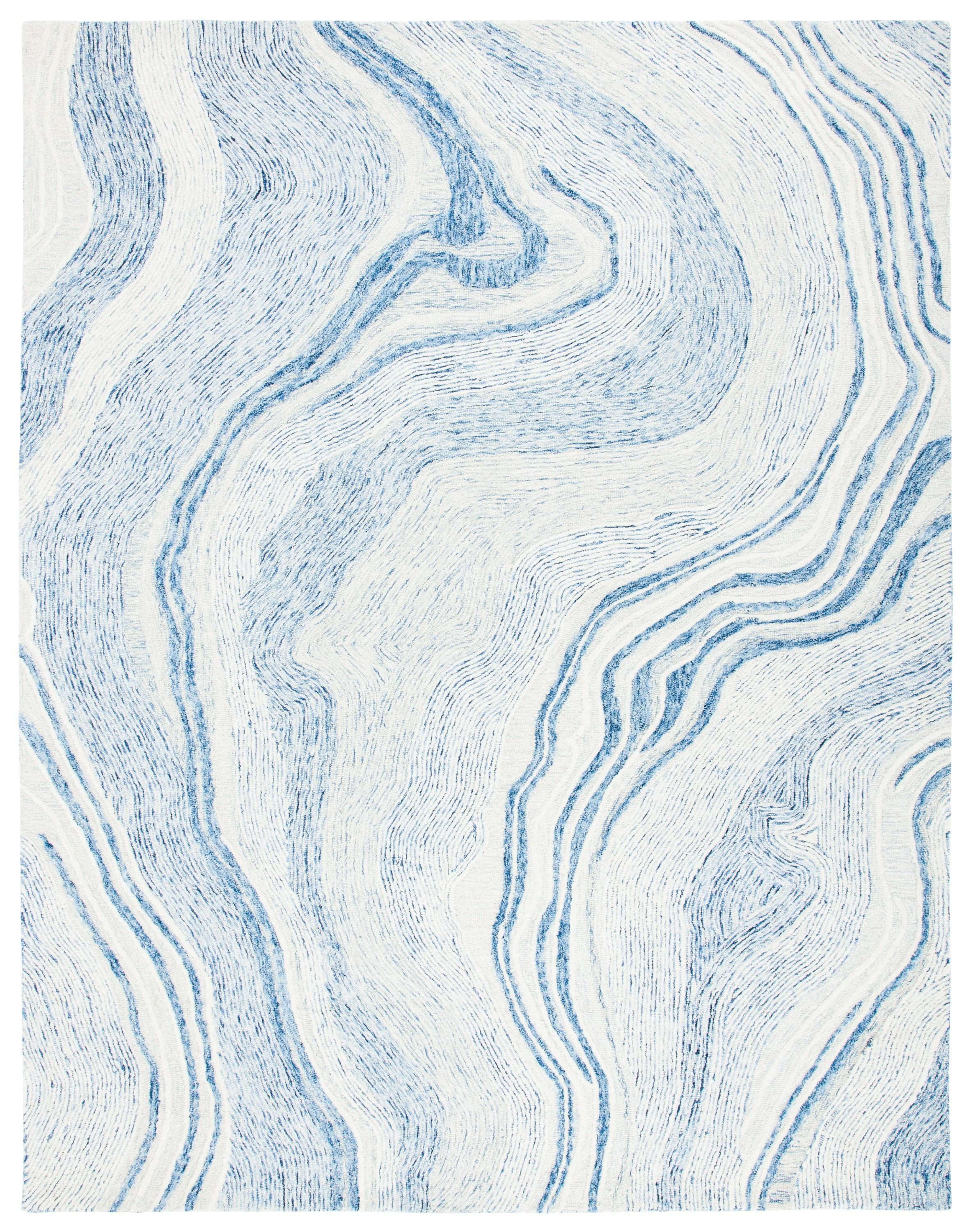Safavieh Fifth Avenue Thiet 10 x 14 (ft) Tufted Wool Blue/Ivory Rectangular Indoor Geode Bohemian/Eclectic Area rug