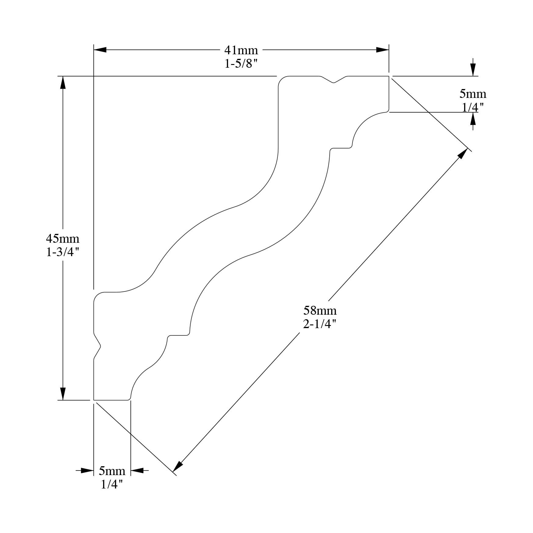 1.75'' H x 78'' W x 1.56'' D Plastic Crown (Set of 6)