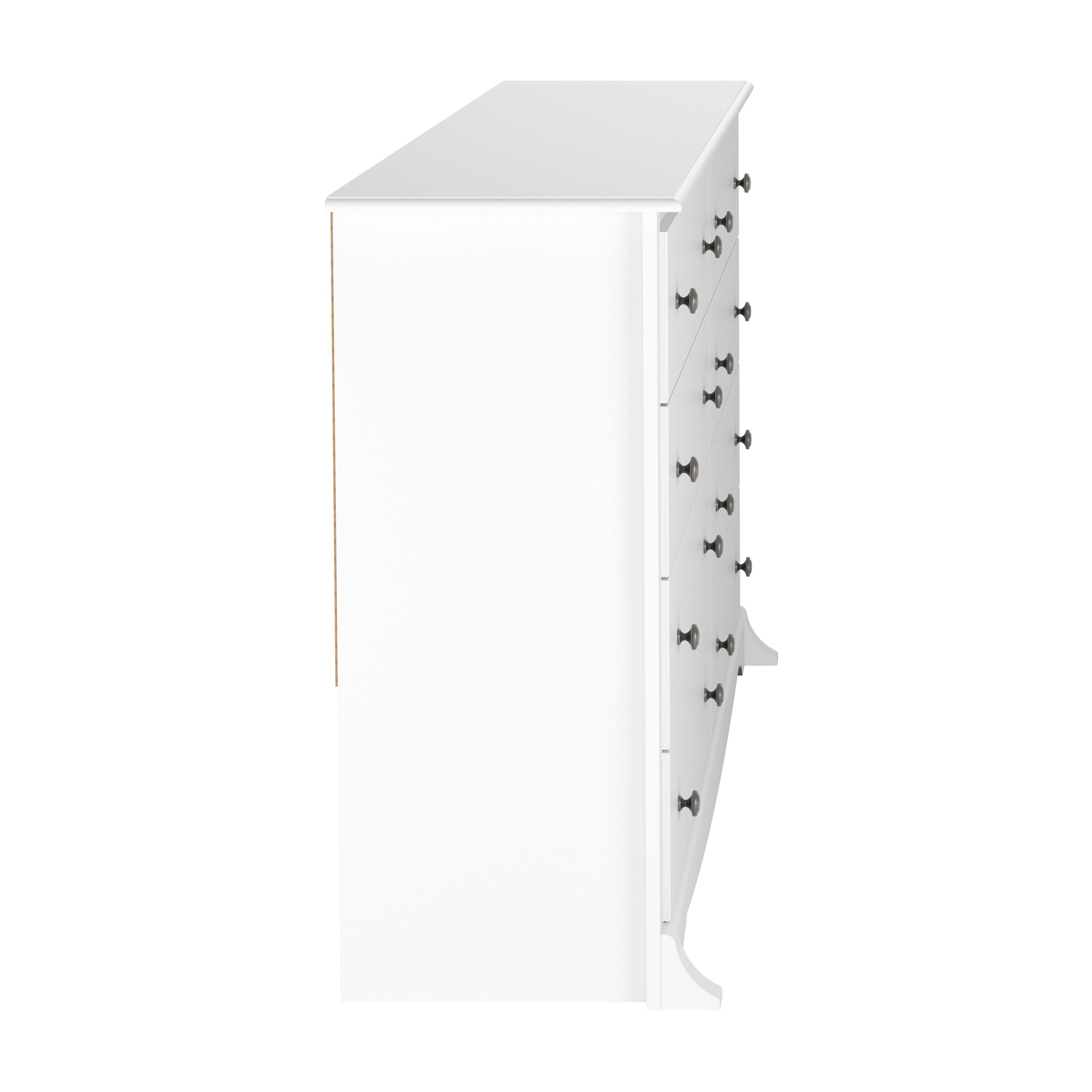 Sonoma 8 Drawer Dresser White - Prepac: Laminated Composite Wood, Metal Glides, Safety Stops