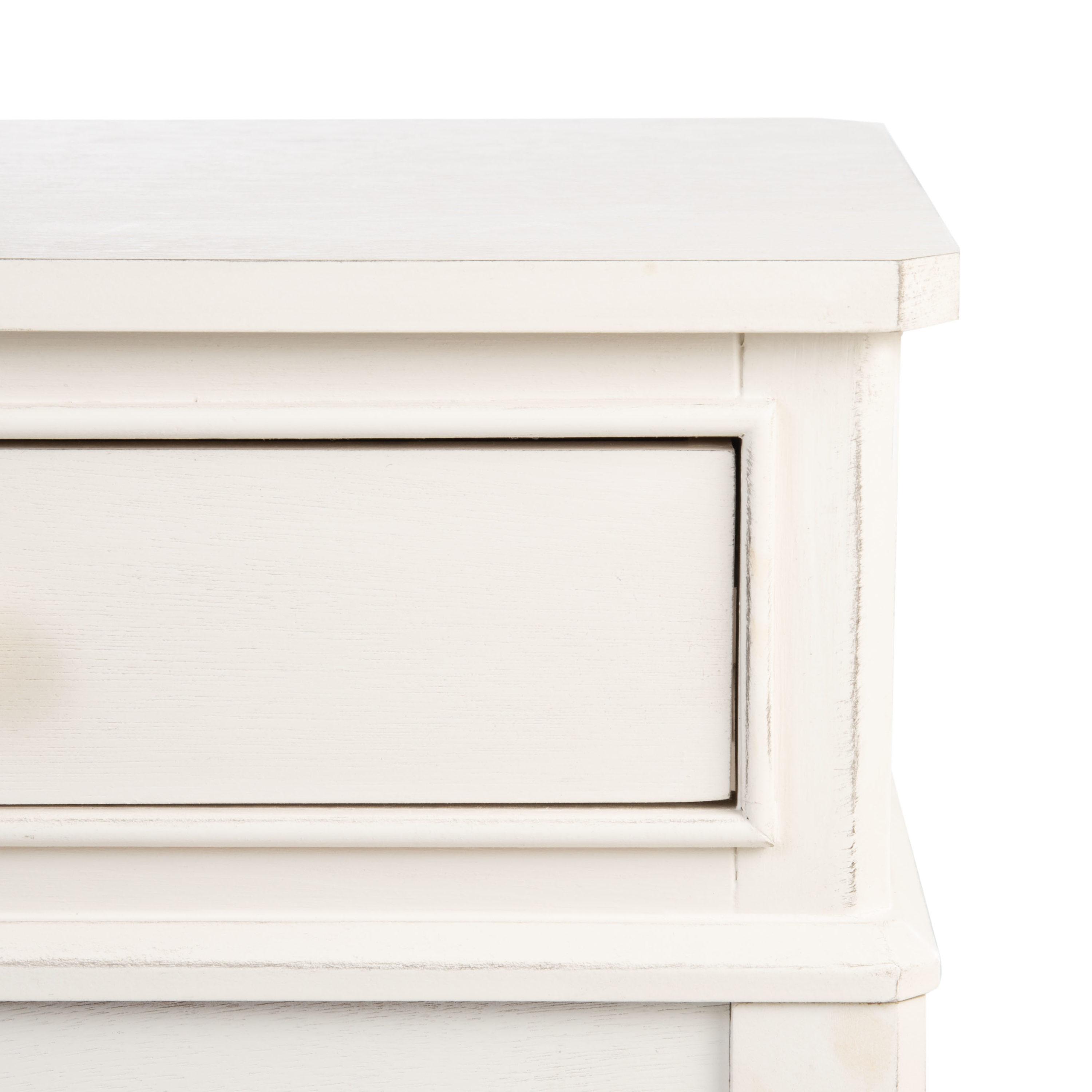 Opal 1 Drawer Accent Table - Distressed White - Safavieh.