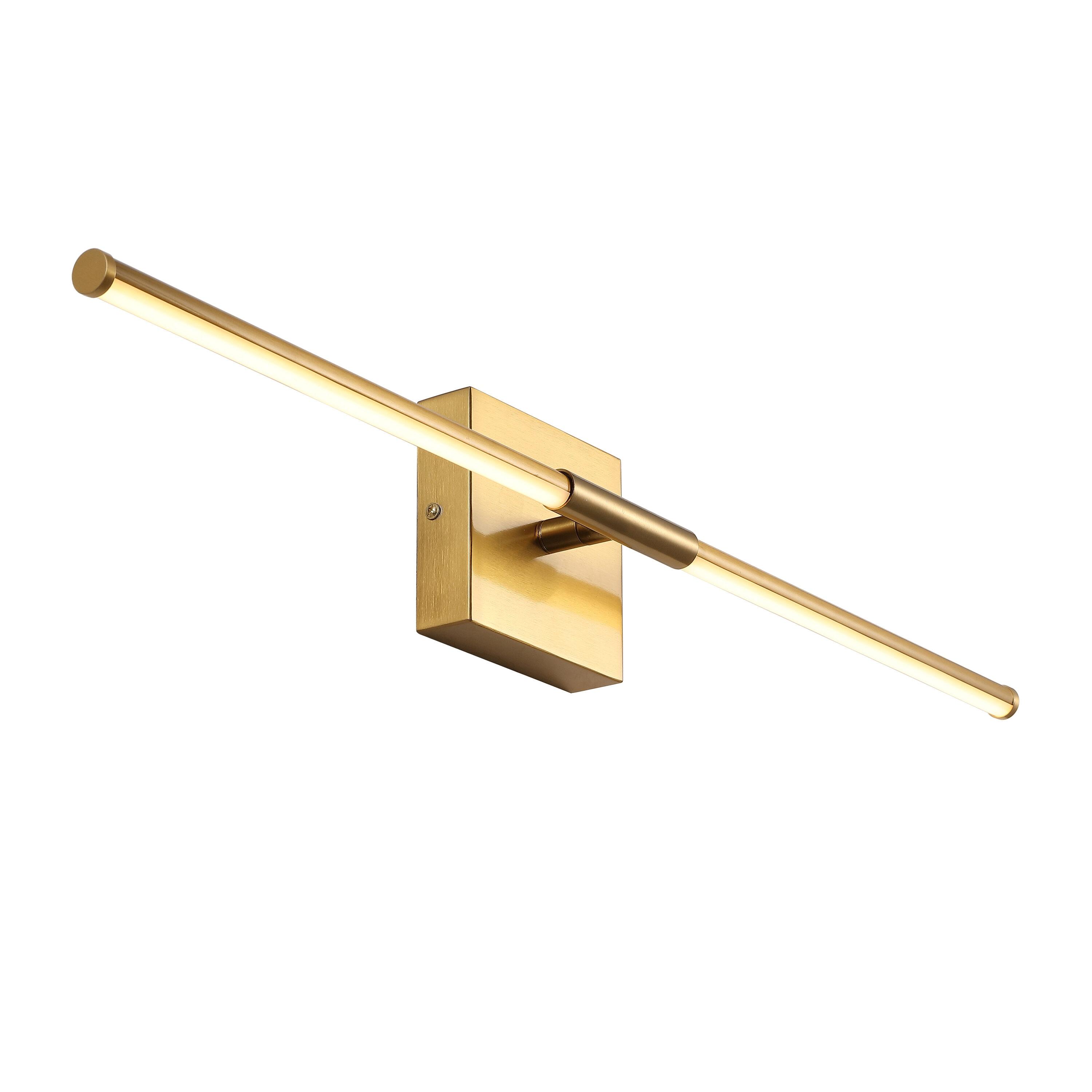 JONATHAN Y Makena 28" Modern Minimalist Dimmable Integrated LED Metal Wall Sconce, Brass Gold