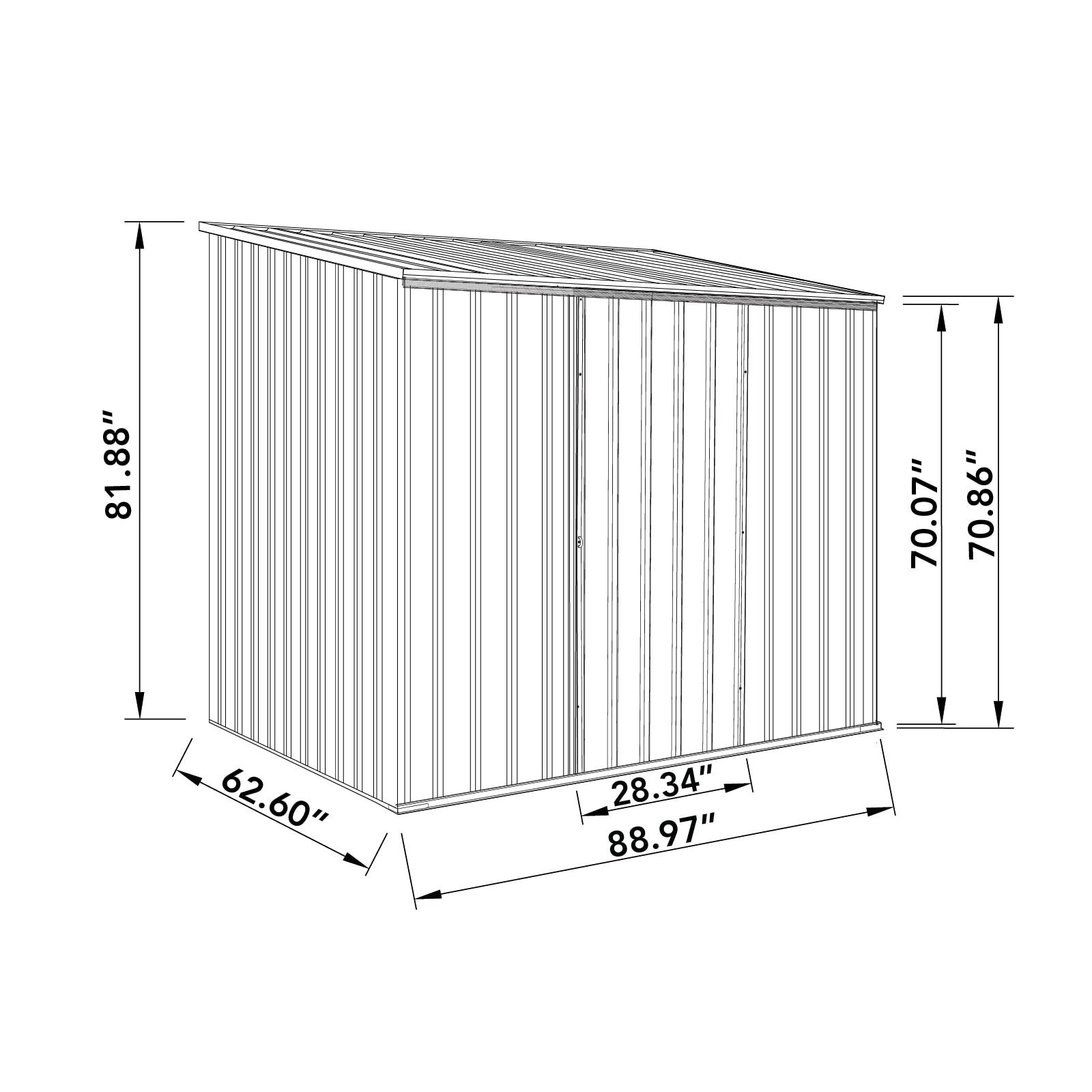 Absco Absco EZI Slider 5 ft. W x 7 ft. D Galvanized Steel Storage Shed