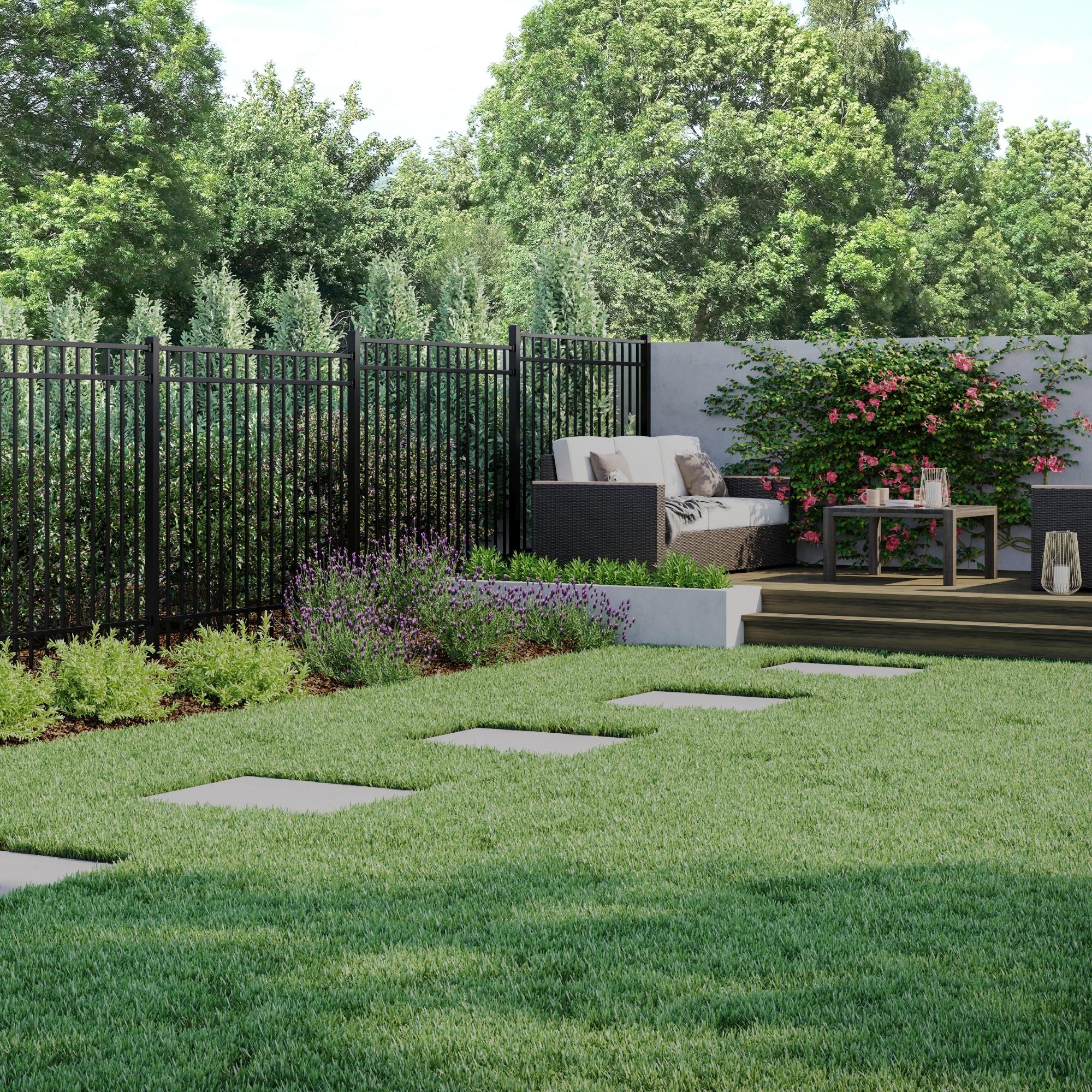 Deckorators 2 in. x 2 in. x 84 in. Aluminum Fence Post Kit, Textured Black
