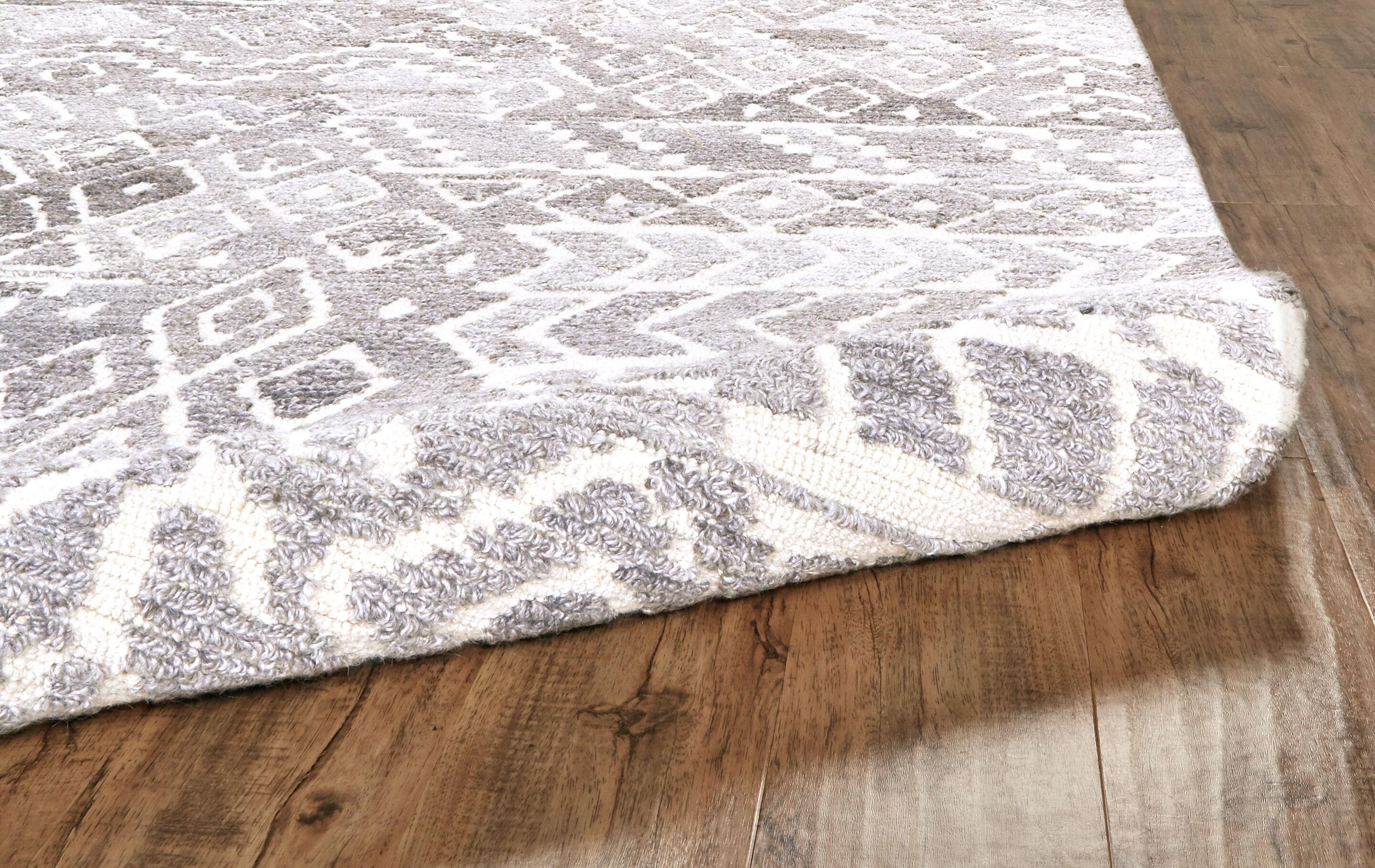 Feizy Asher Transitional Distressed, Gray/White, 8' x 10' Area Rug Sheen Fade Resistant Bohemian & Eclectic Abstract Design Carpet for Living Dining Bed Room