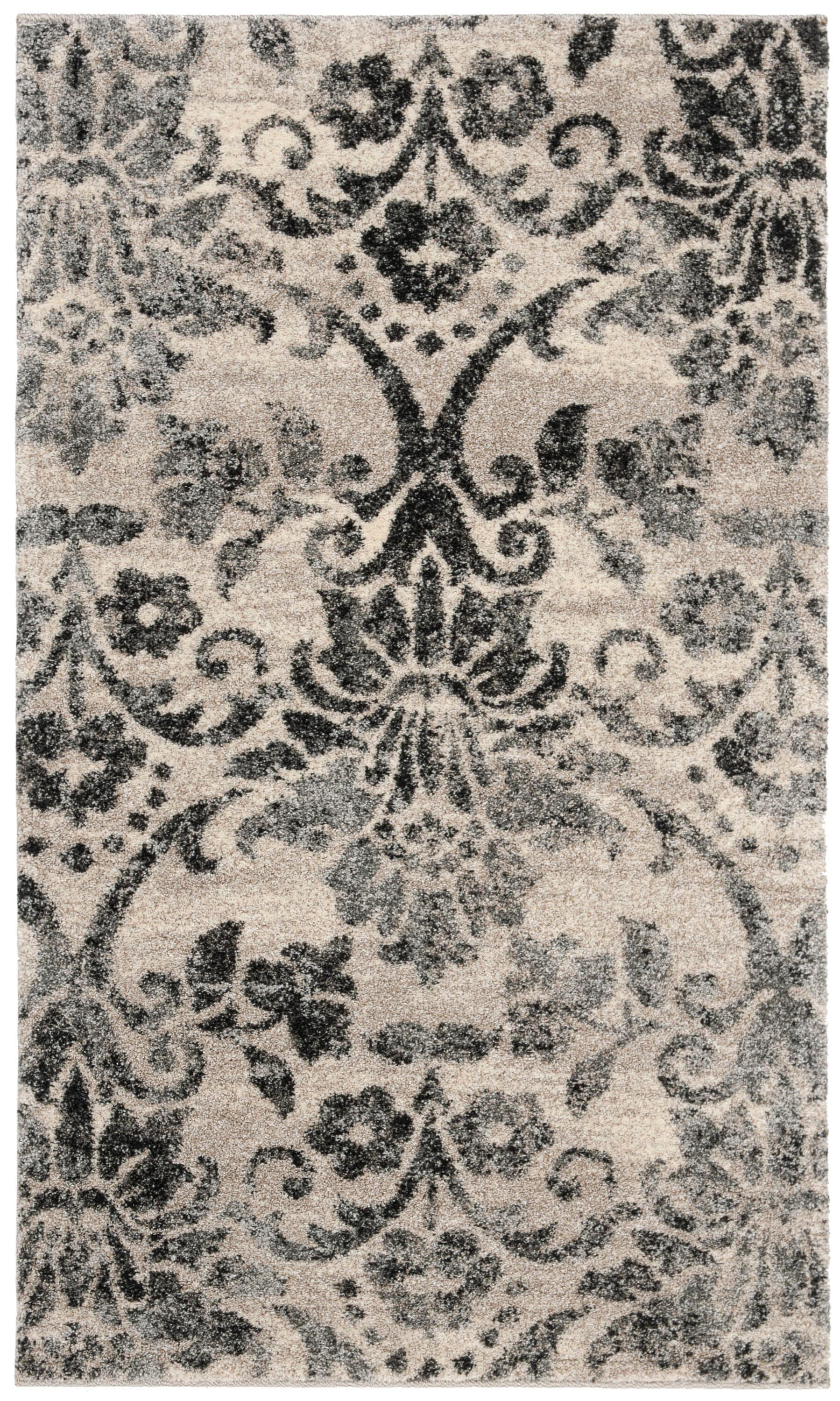 Retro RET2184 Power Loomed Indoor Accent Rug - Cream/Grey - 2'6"x4' - Safavieh.