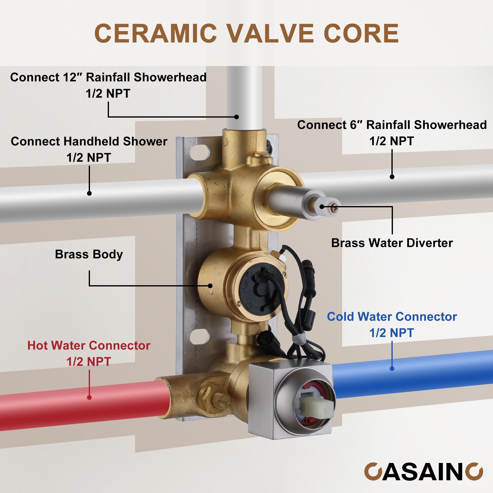 CASAINC All-In-One Kit with Rough in-Valve CS3602-12BG