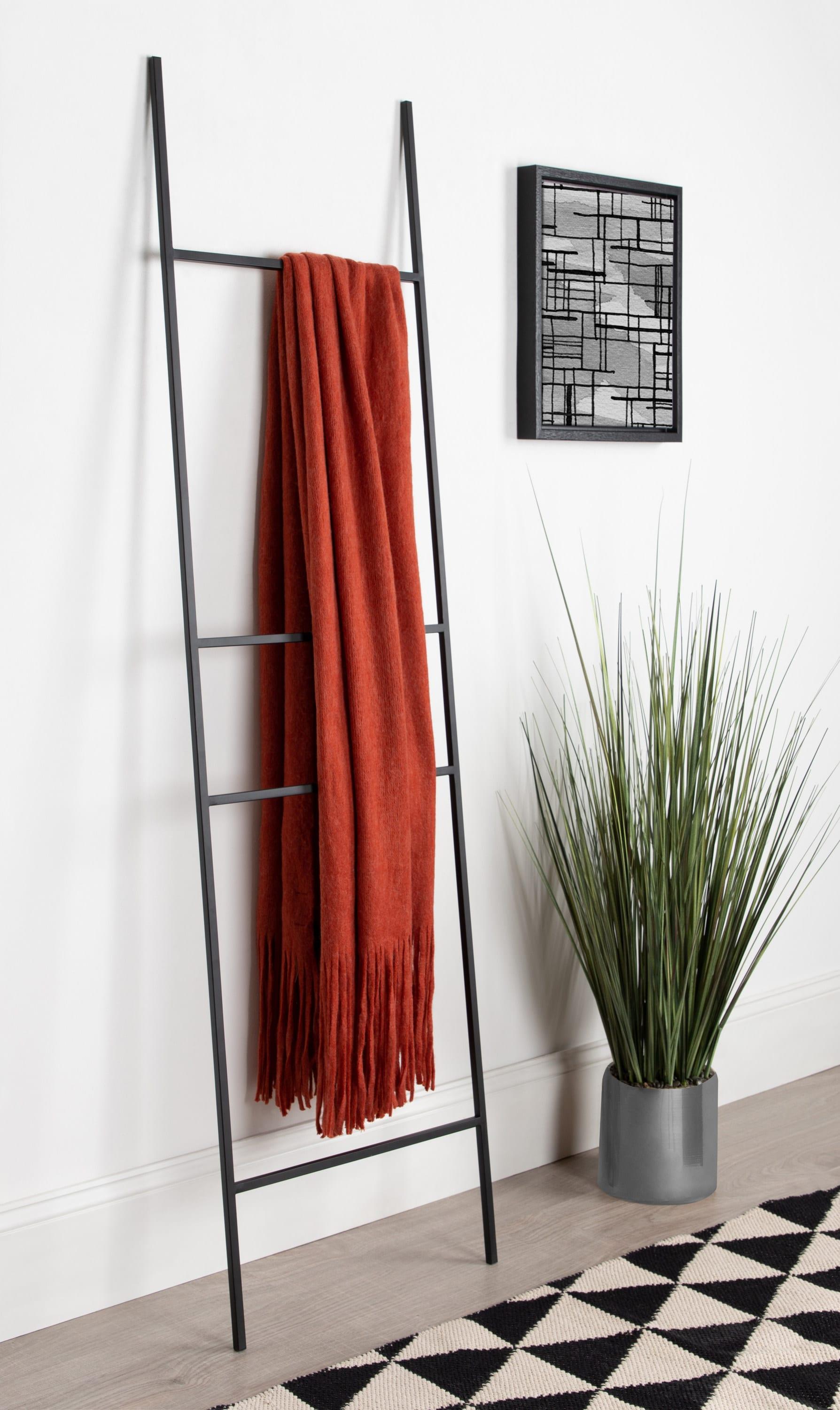 17.75"x67" Poggi Metal Ladder Black - Kate & Laurel All Things Decor: No Assembly, Modern Storage Display