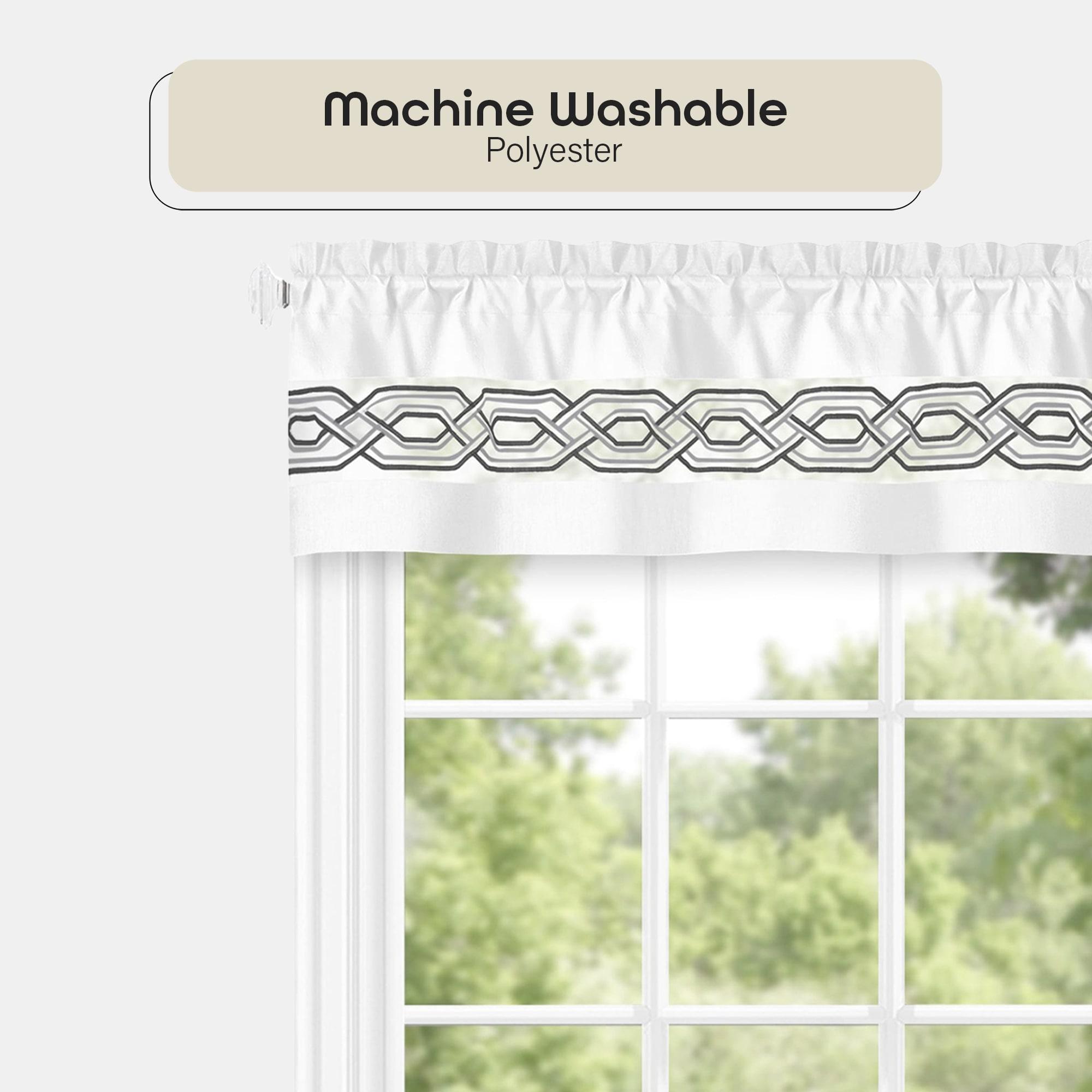 Achim Paige Rod Pocket Light Filtering Curtain Valance, White, 55" x 13"