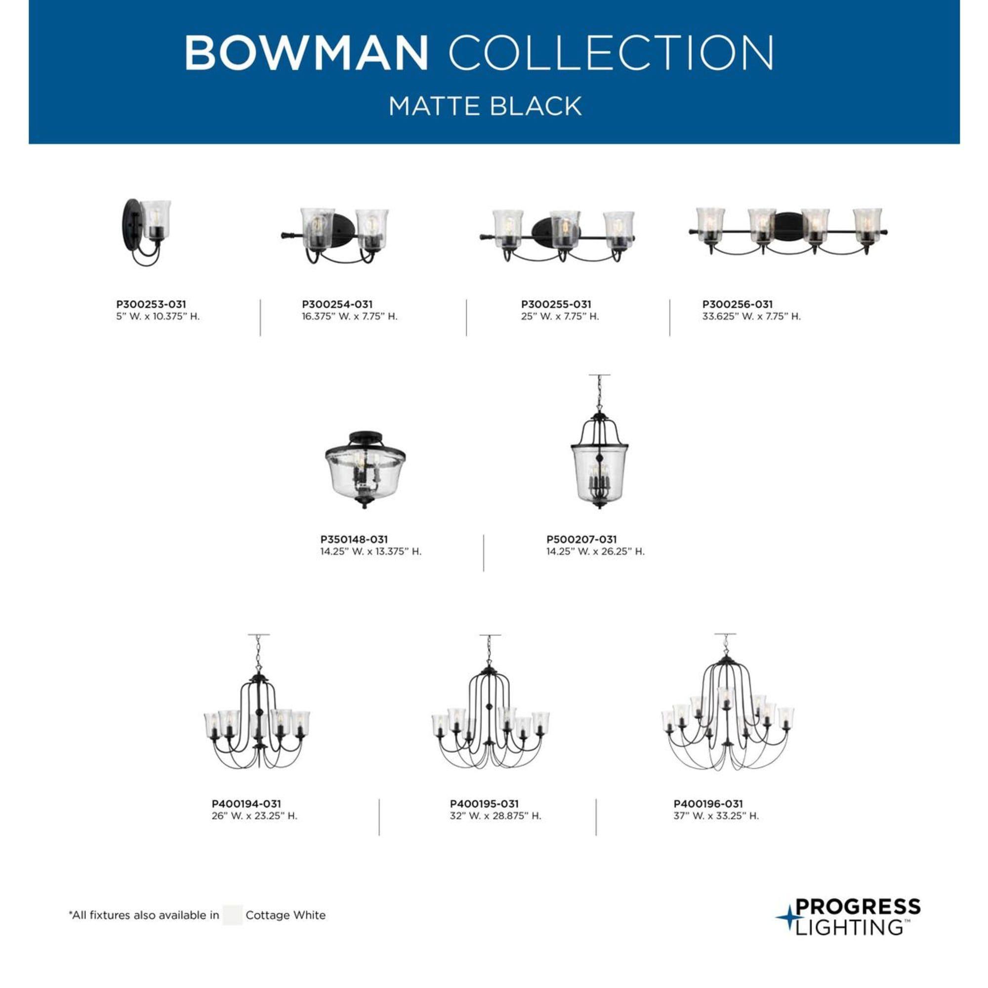 Bowman Collection Four-Light Cottage White Foyer Pendant