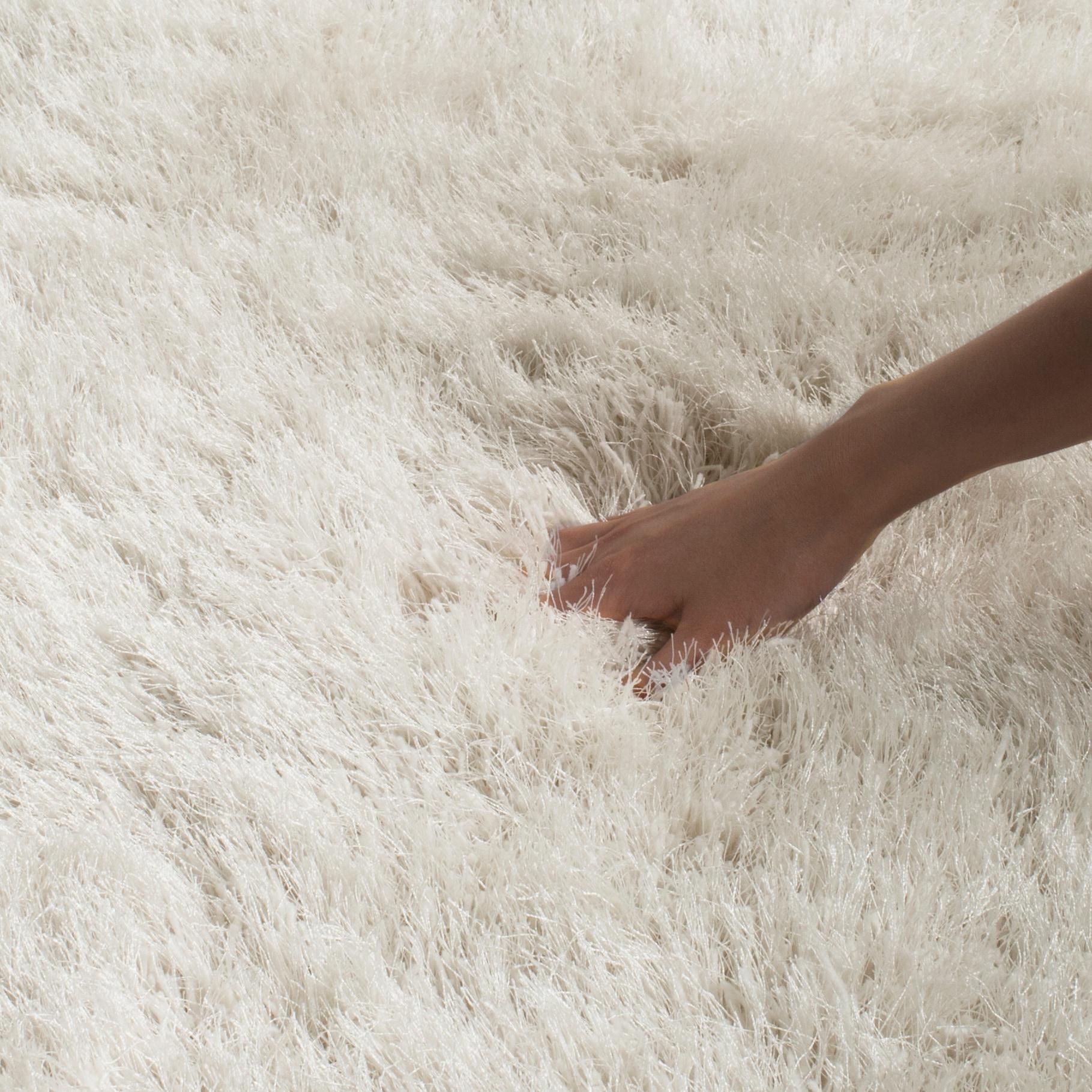 Venice Shag SG256 Hand Tufted Indoor Area Rug - Pearl - 5'x8' - Safavieh
