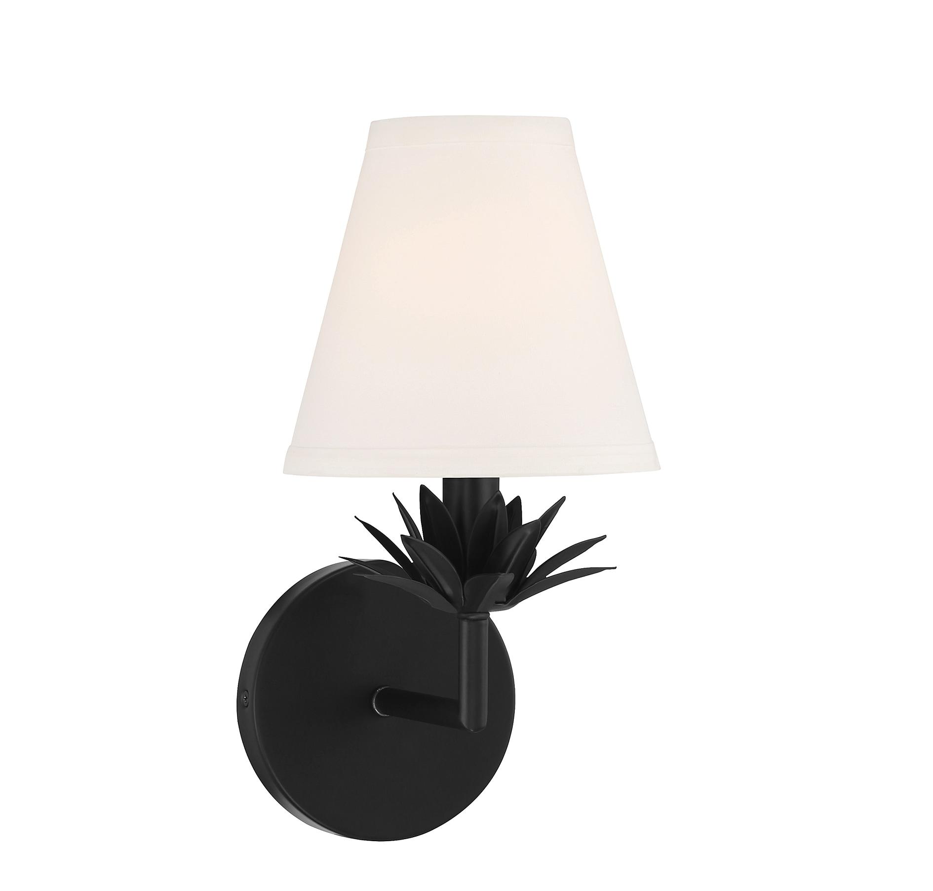 Trade Winds Rosalie 1-Light Wall Sconce in Matte Black