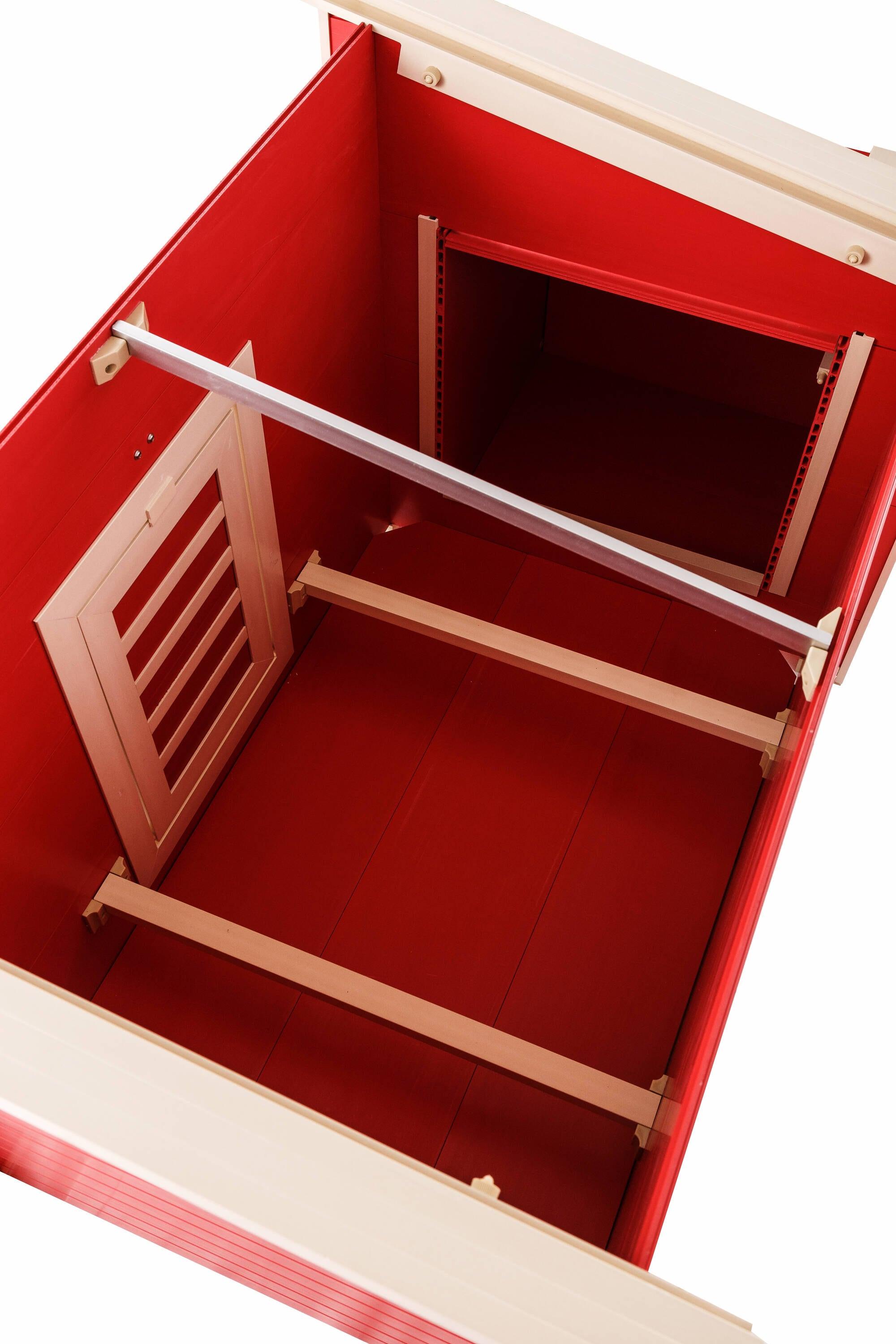 New Age Pet® ECOFLEX® Red Fontana Chicken Barn, Eco-Friendly and Non-Toxic Urban Coop for 2-3 Chickens, Easy Assembly, with Nesting Box and Roosting Bars, Moisture and Odor Resistant