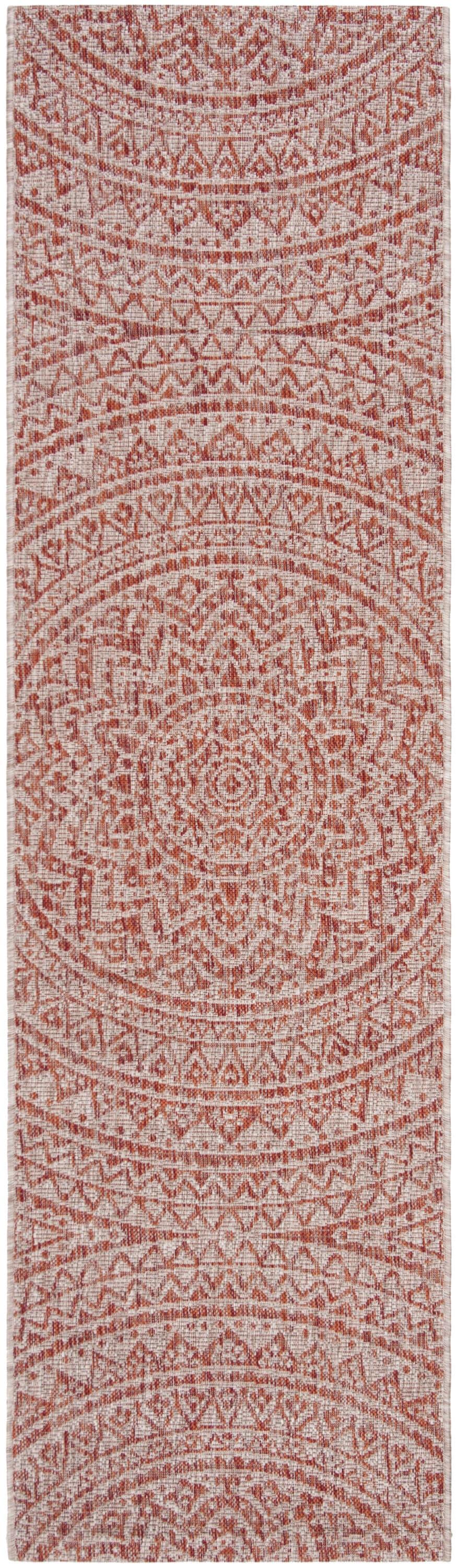 Courtyard CY8734 Power Loomed Indoor and Outdoor Runner Rug - Light Beige/Terracotta - 2'3"x5' - Safavieh