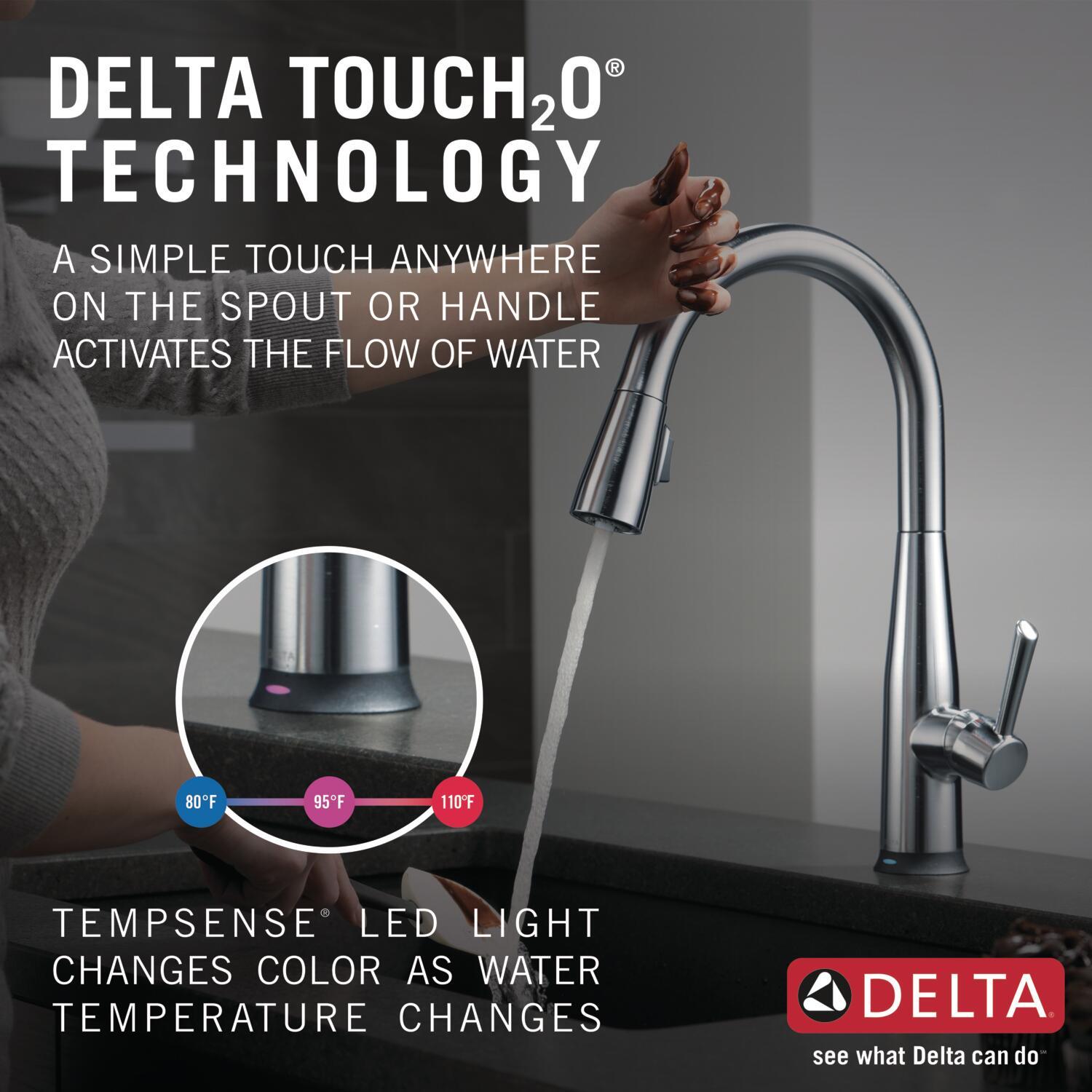 Essa Pull Down Single Handle Kitchen Faucet with MagnaTite Docking and Touch2O Technology