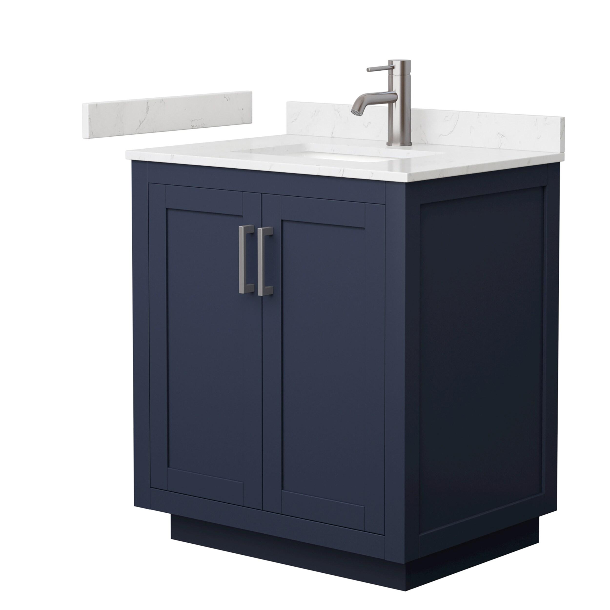 Wyndham Collection Miranda 30" Freestanding Single Bathroom Vanity with Cultured Marble Top