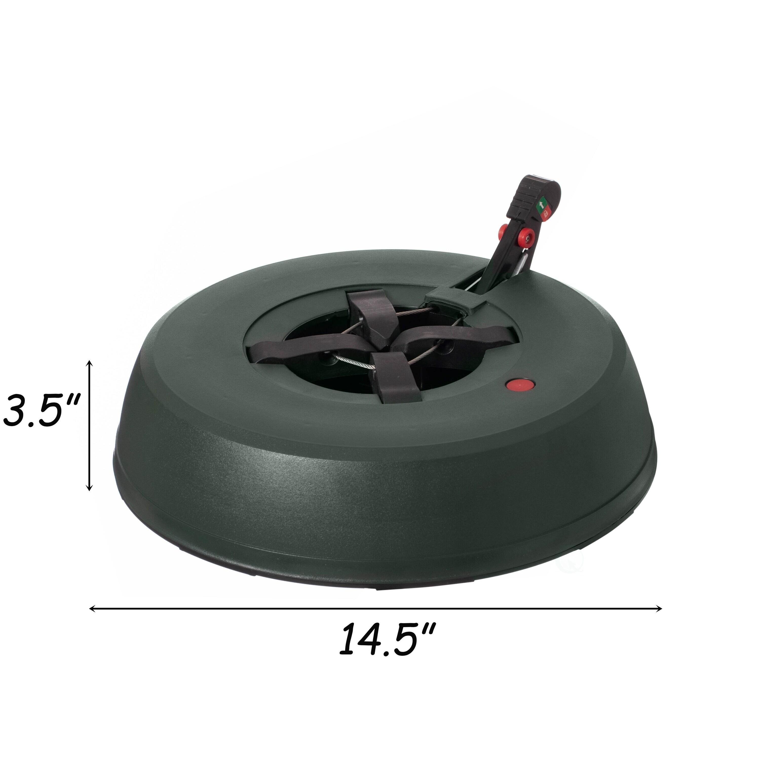 Gardenised, Automatic Plastic Green Foot Pedal Christmas Tree Stand, Large 14.5-inch Dia x 3.5-inch Height