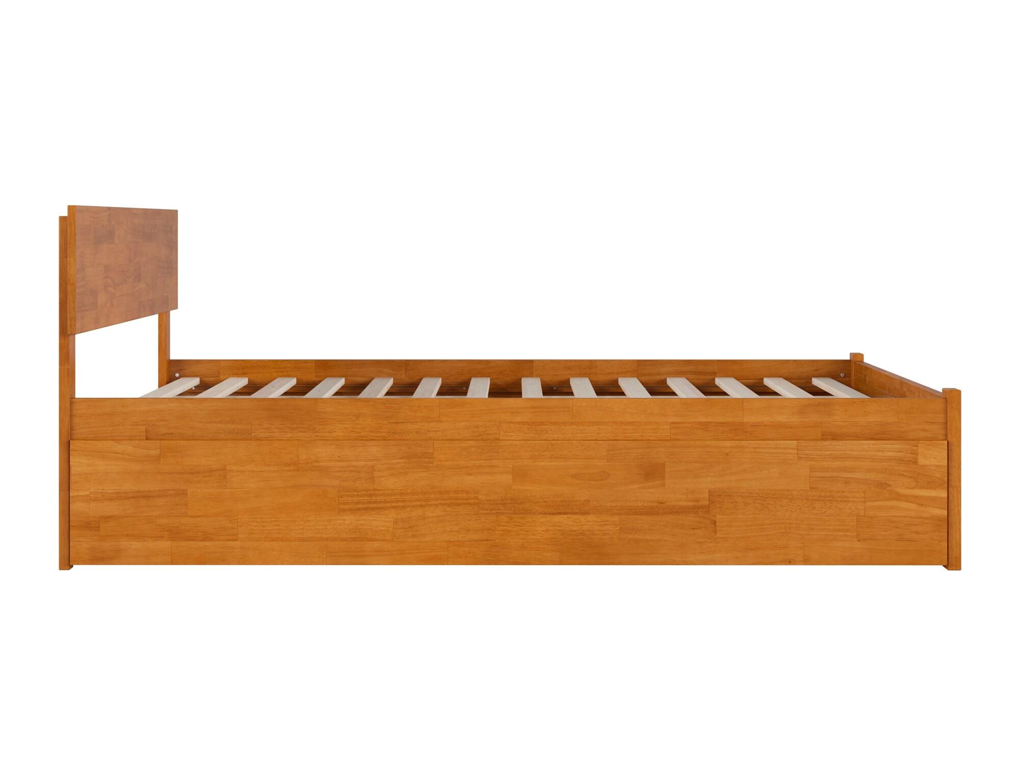 AFI Furnishings Orlando Solid Wood Platform Bed with Panel Footboard & Trundle