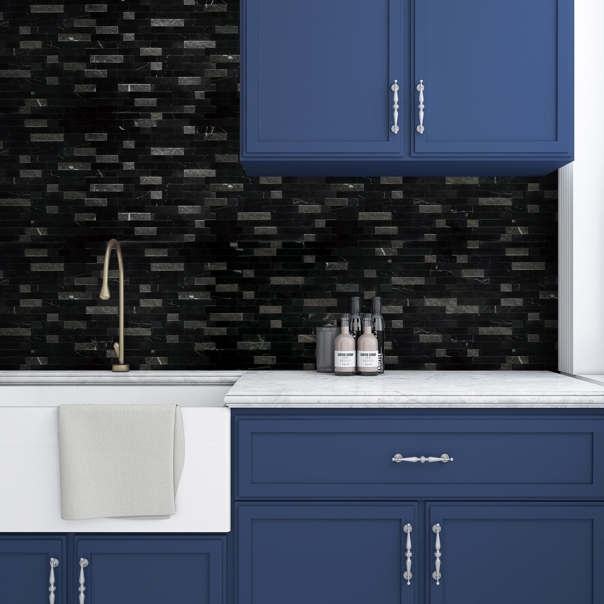 3D 11" x 12" Natural Stone Peel & Stick Mosaic Tile