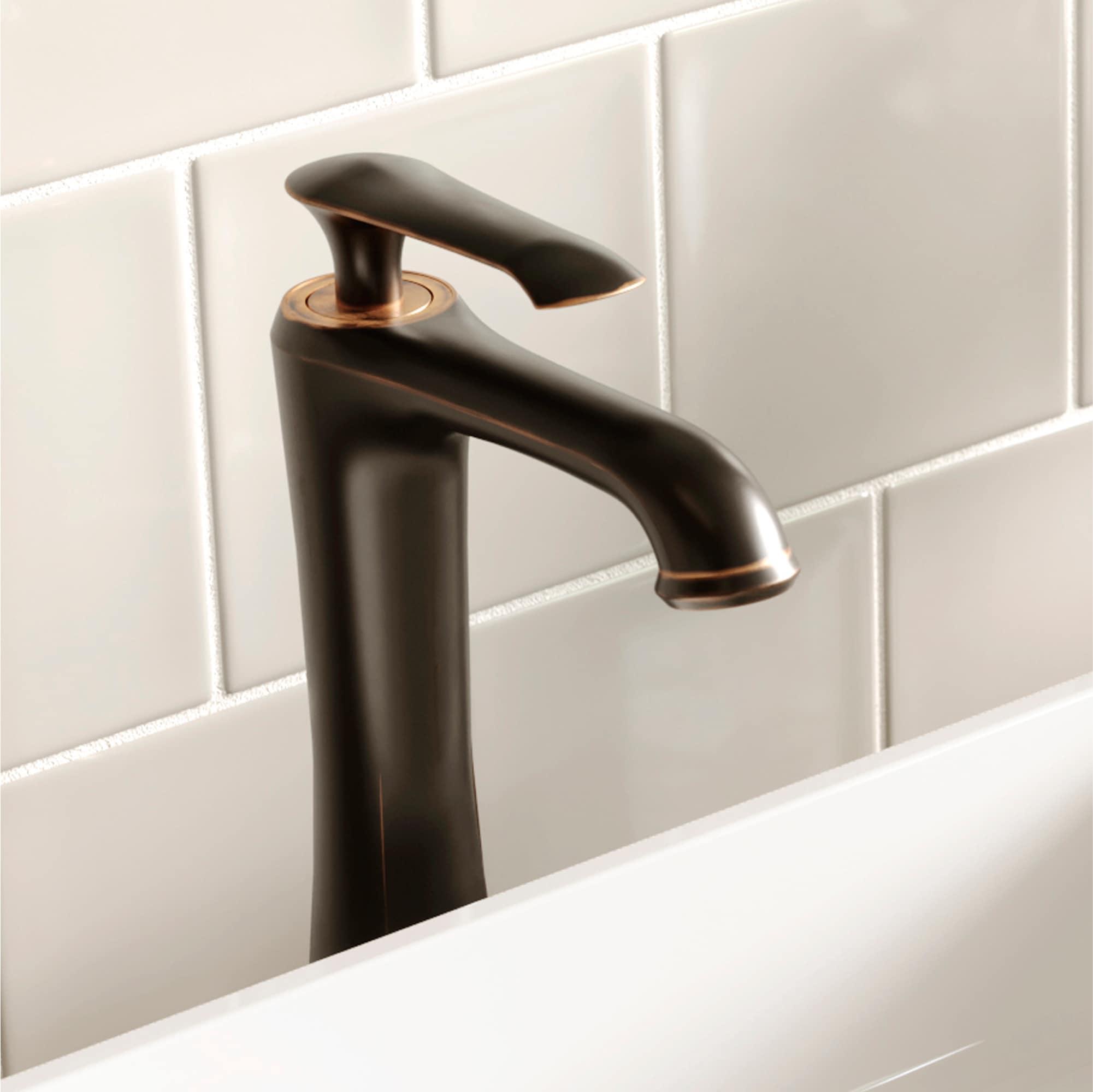 Karran Woodburn Single Handle Single Hole Vessel Bathroom Faucet With Matching Pop-up Drain
