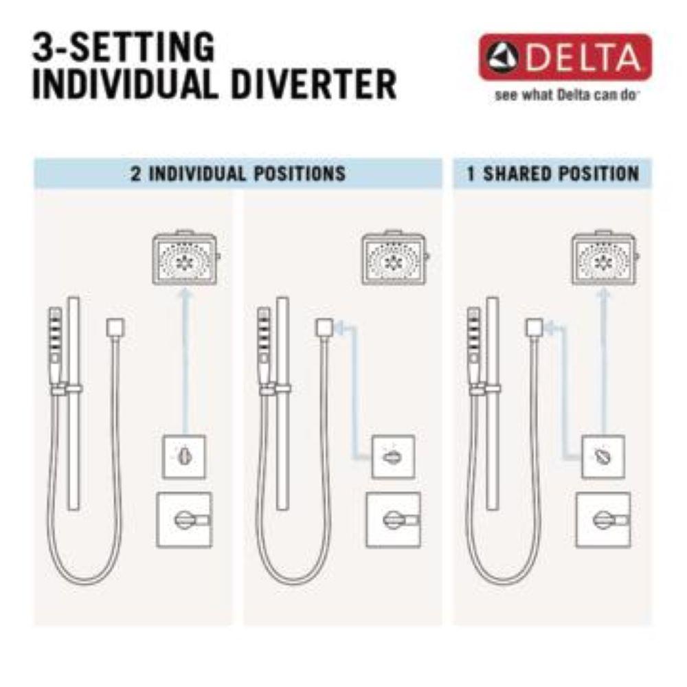 Vero 3-Setting Shower Handle Diverter Trim Kit, Diverter Valve Trim Kit