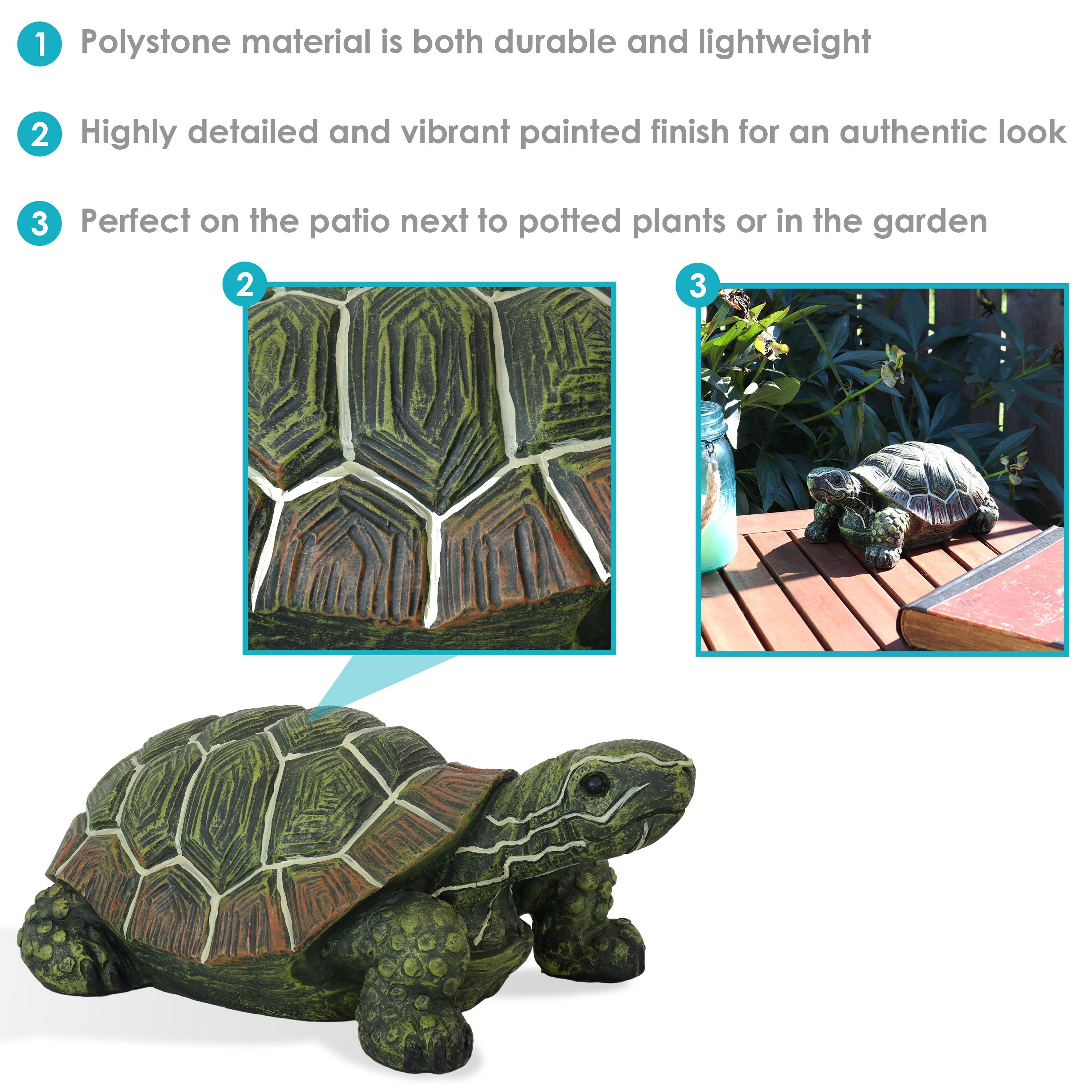 Sunnydaze Indoor/Outdoor Lifelike Terrance the Tortoise Patio Garden Yard Entryway Decorative Statue - 9" - 1 Statue