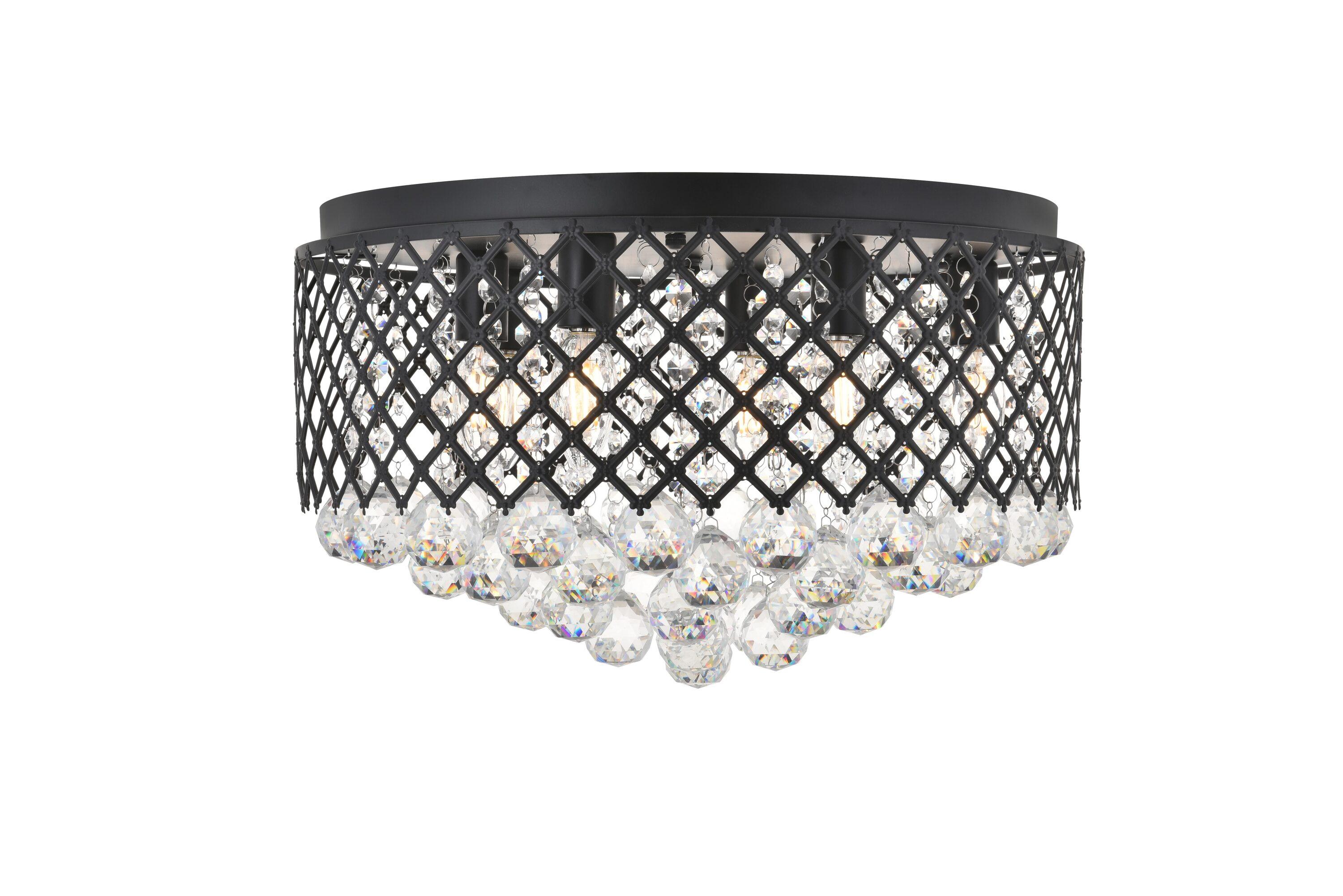 Elegant Lighting Tully 6 light Matte Black Flush Mount