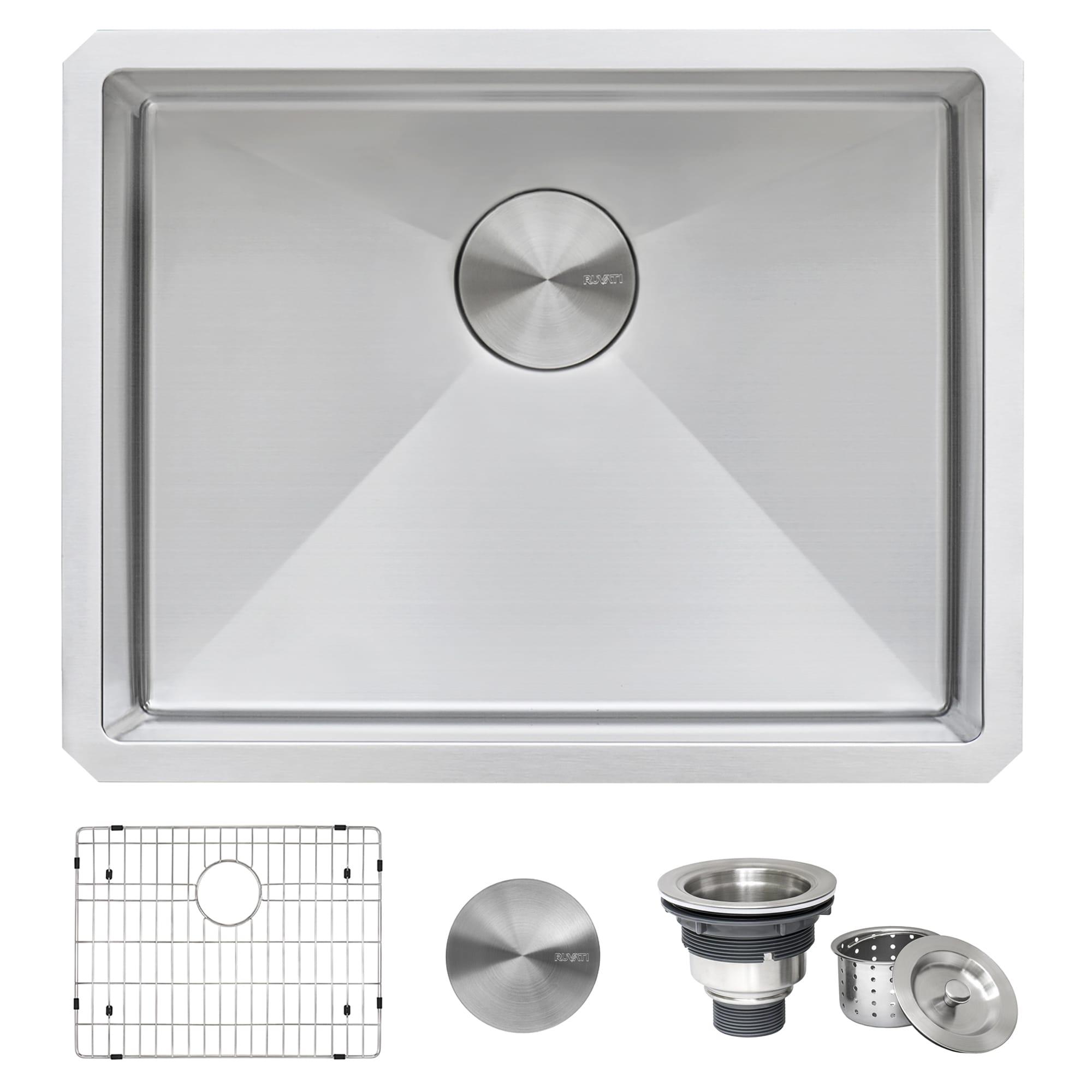 Ruvati Bar Prep Sink Narrow Trough Undermount 16 Gauge Stainless Steel Single Bowl