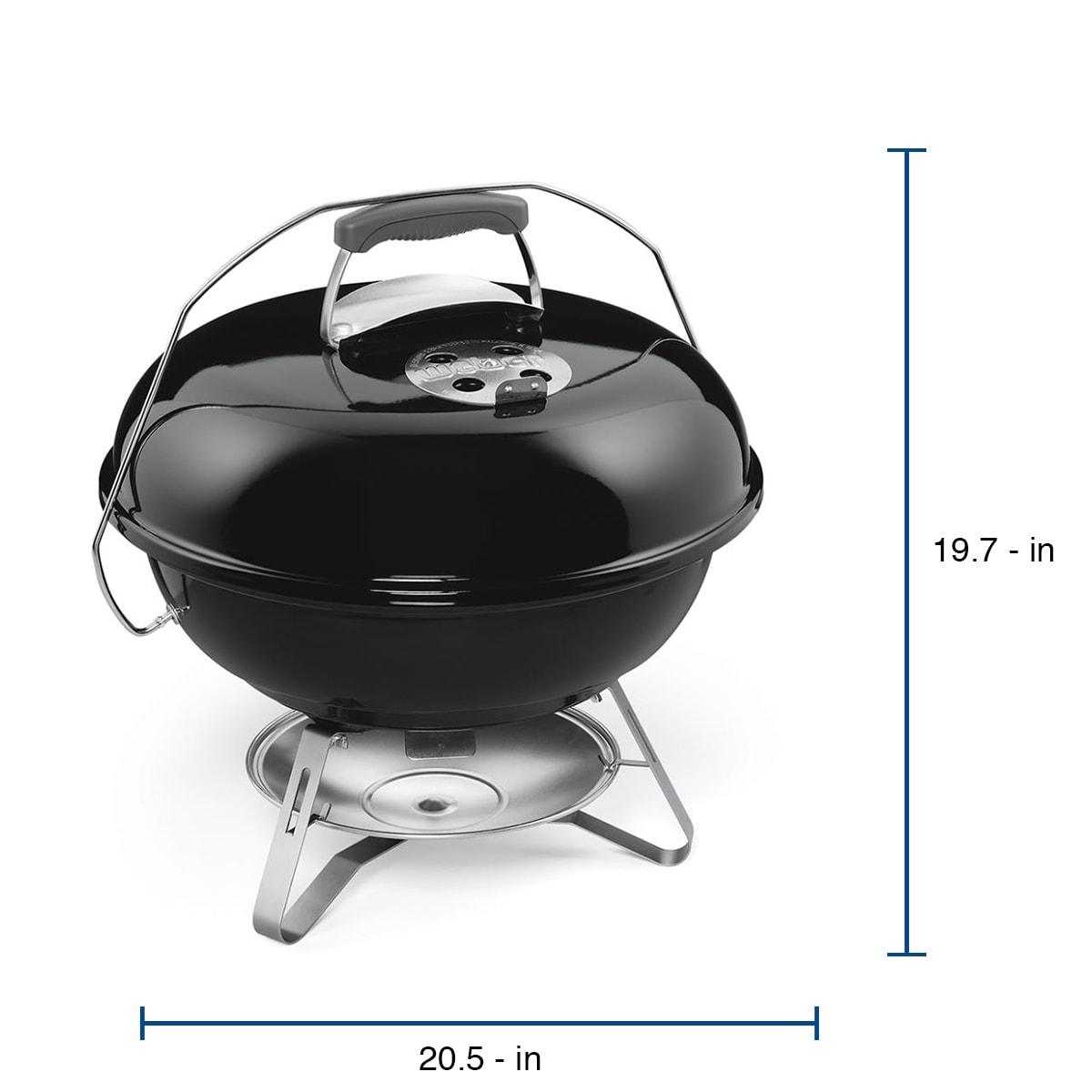 18-Inch Black Porcelain-Enameled Portable Charcoal Grill