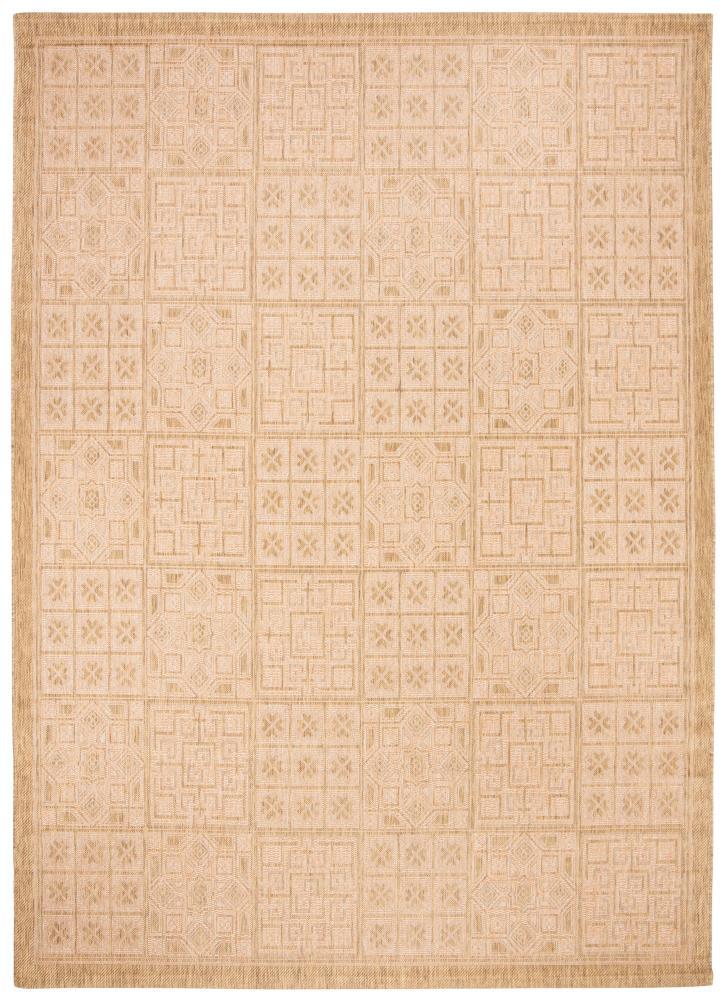 SAFAVIEH Courtyard Alex Geometric Indoor/Outdoor Area Rug, Gold/Natural, 8' x 11'