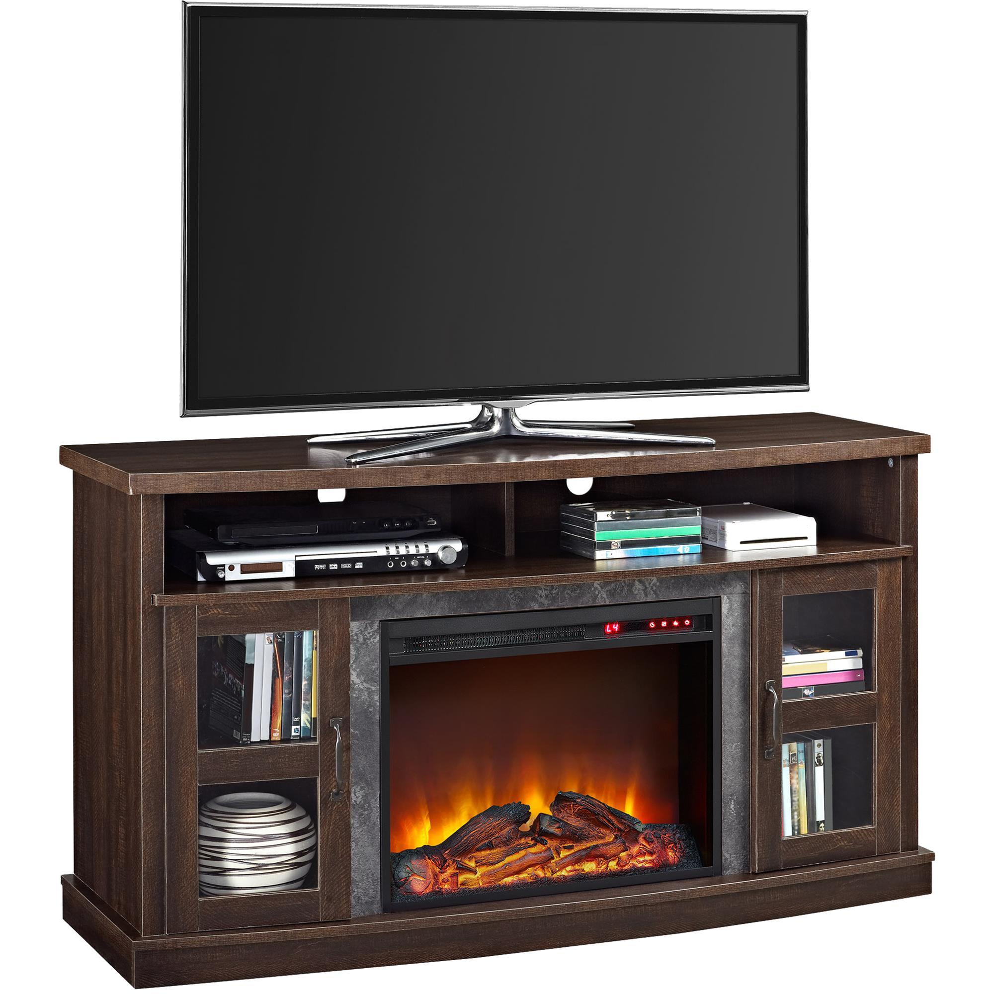 Ameriwood HomeBarrow Creek Fireplace Console with Glass Doors